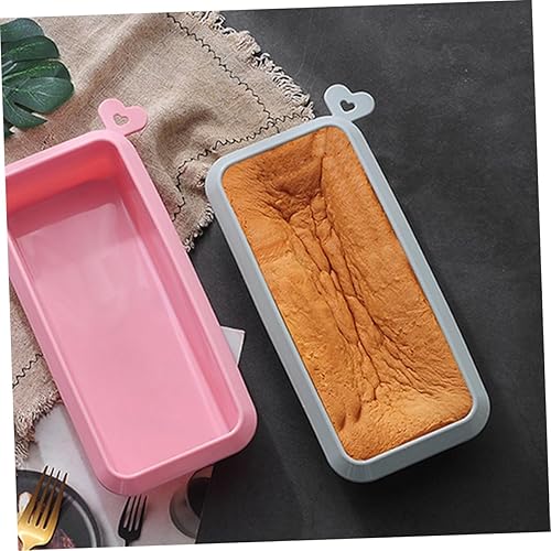 Miniatura 3 de Rectangular Silicone Cake Mold Non-stick Household Baking Loaf Pan for Toast Bread DIY Cakes Easy Clean Pink