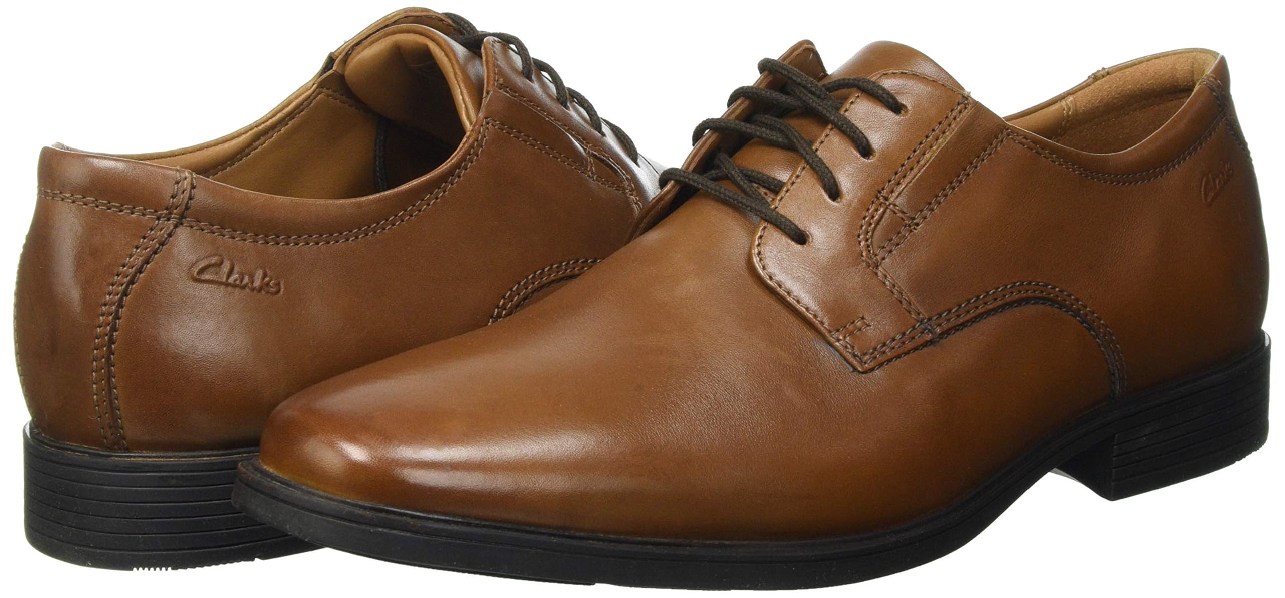 Clarks Tilden Plain Mens Dark Tan Lea, 7