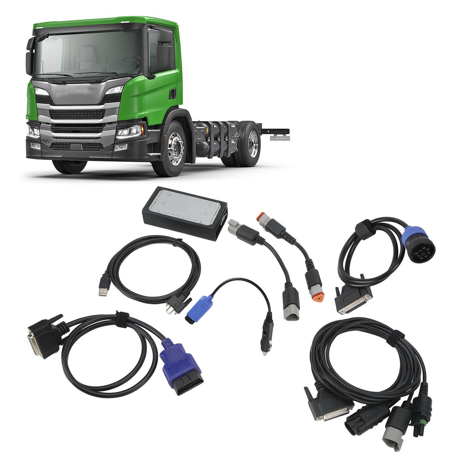Herramienta de Diagnóstico de Escáner de Camiones de Servicio Pesado Reemplazo de Herramienta de Diagnóstico para Motor (con caja de almacenamiento)