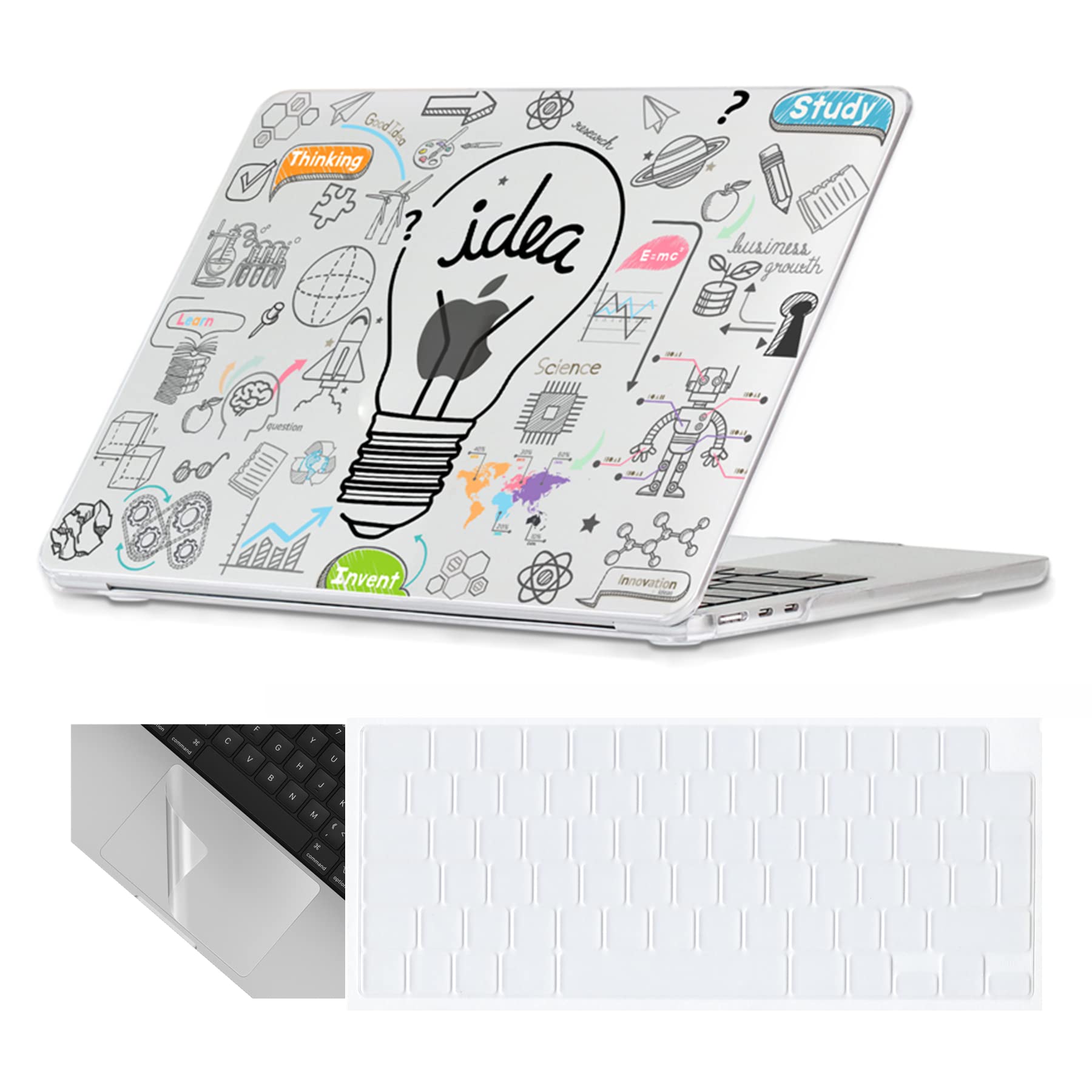 Se7enline Compatible with 13.6 MacBook Air Case M2 M3/M4 2022-2025 for Mac Air 13.6-inch A2681/A3113/A3240 Laptop Hard Shell Case with Keyboard Protective Cover & Trackpad Protector, Colorful Floret — view 19