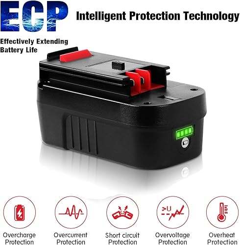 Miniatura 3 de Ión de litioPaquete de 2 baterías de iones de litio DSANKE HPB18 de 18 V 3.0 Ah de repuesto para batería de iones de litio Black and Decker de 18