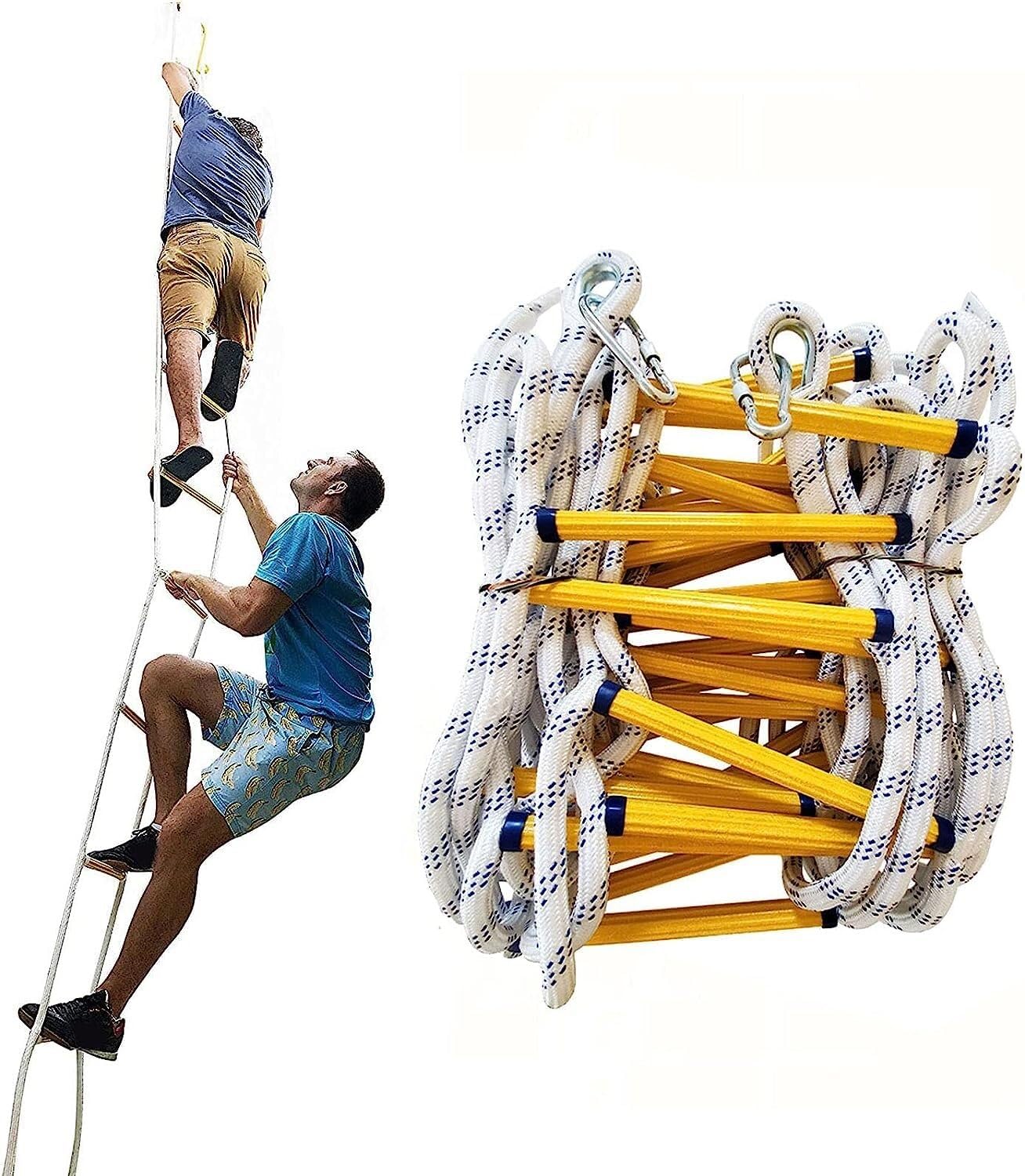 Rope Ladder, Flexible, Resin Climbing, Flame Retardant High-altitude Work, Emergency Response And Rescue(12m)