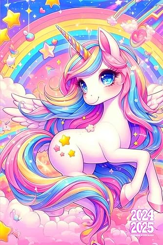 Agenda Scolaire 2024 2025 fille: Gérez votre temps avec efficacité et atteignez vos objectifs académiques en toute simplicité grâce à notre ... Par Page) simple et pratique Motif Licorne