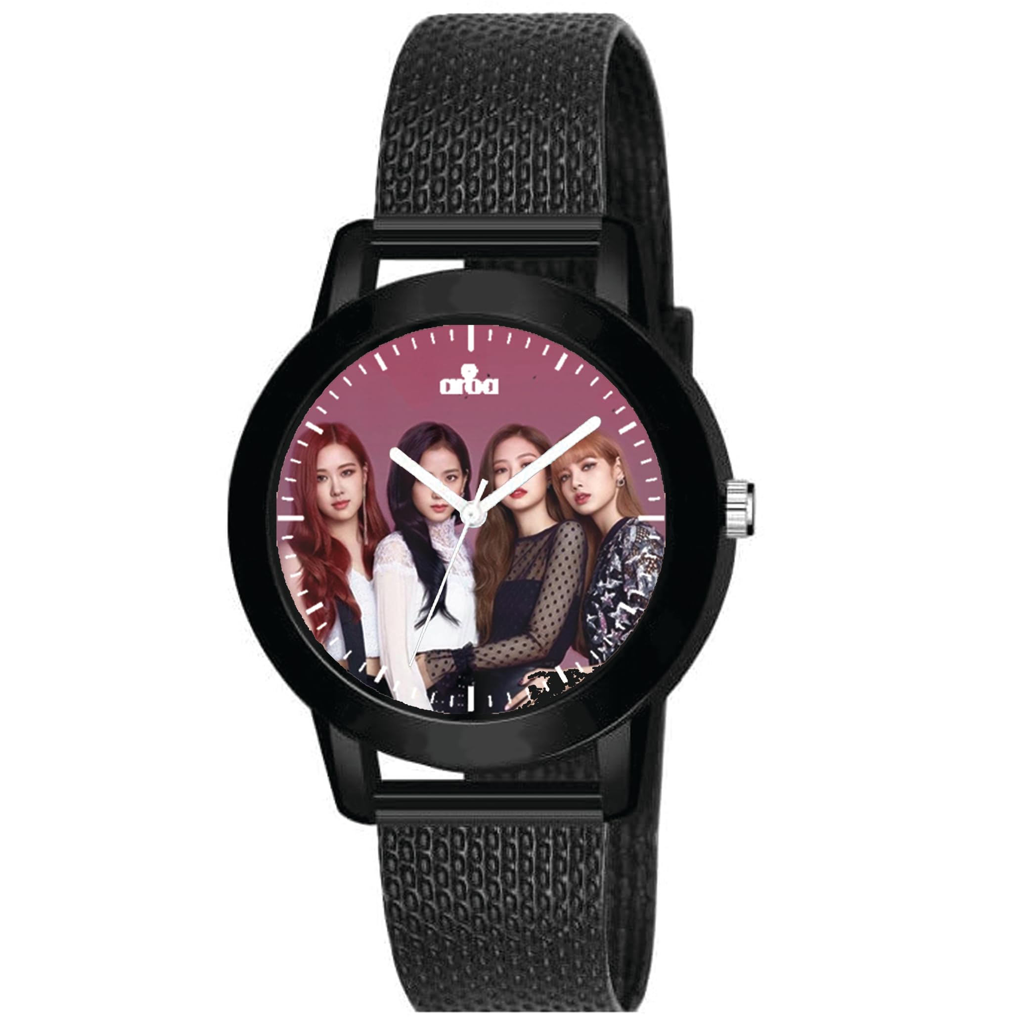 AROA Watch for Womens with Blackpink Like A Boss Model :793 in Black Metal Type Rubber Analog Watch Pink Dial for Women Stylish Watch for Girls (B0C8DQ4V1N) Amazon Price History, Amazon Price Tracker