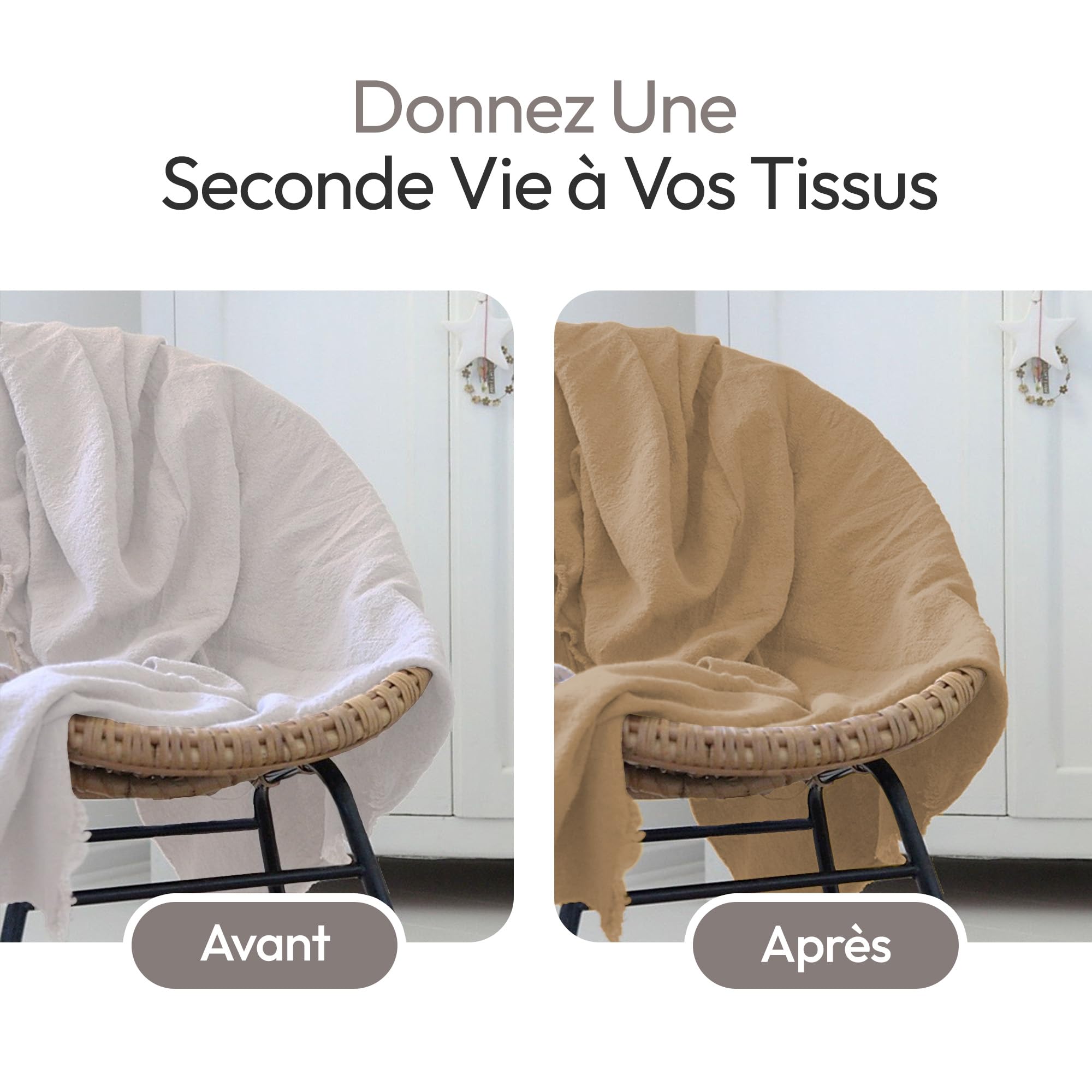 Teinture Textile – Mélange Tabac (pour 2kg linge) – Teintures Durables pour Draps, Serviettes et Nappes – Facile à Utiliser en Machine à Laver ou à la Main