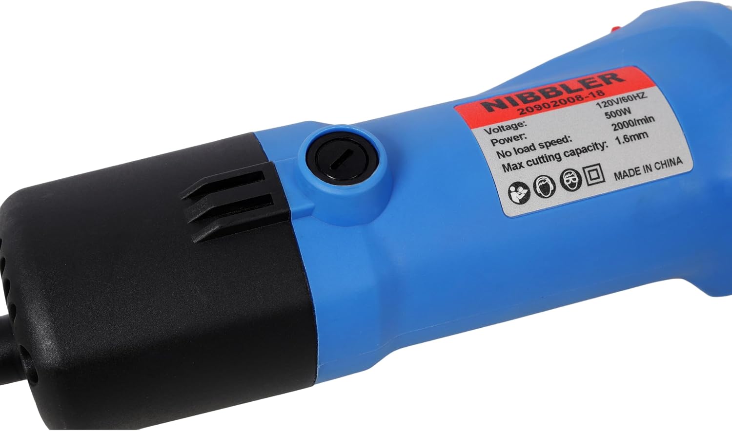 Electric Metal Cutter 16 Gauge Sheet Nibbler Tool Power Cutting Tool with Case Handheld Electric Cutter for Sheet Aluminum Steel DIY Fabrication Workshop Garage Blue