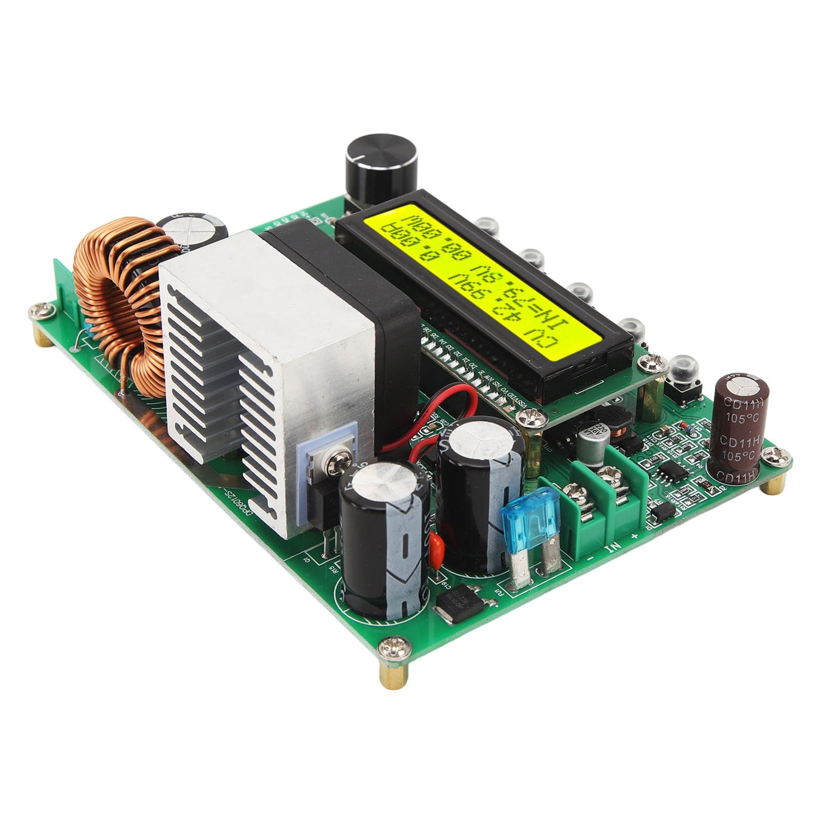 Hyuduo Przetwornica Prądu Stałego, moduł Przetwornicy Napięcia z regulacją Napięcia PCB, z Wyświetlaczem Cyfrowym i Wyjściem Stałoprądowym, do Stosowania w Zasilaczach Elektroniki