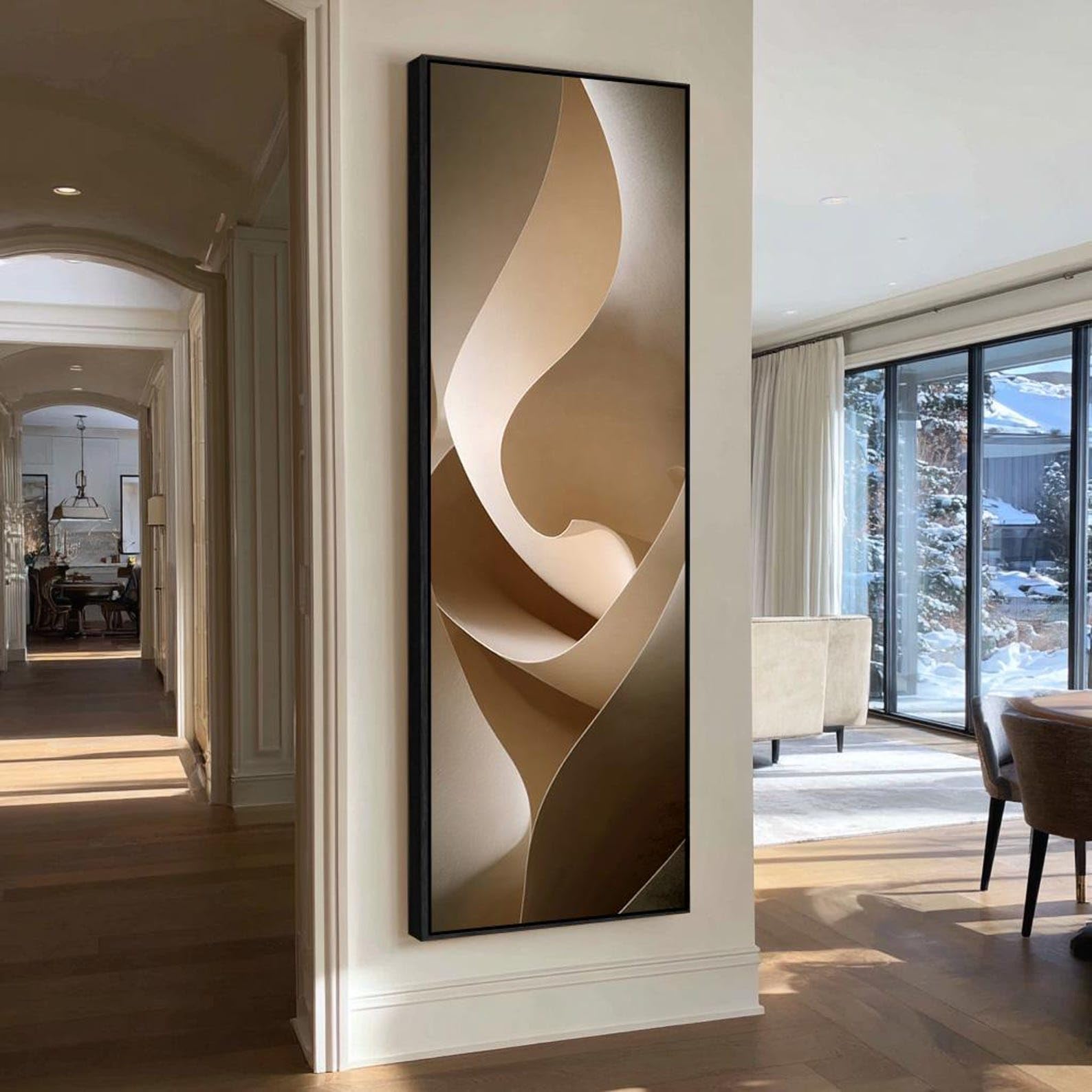 Xinbao Frameless Tall And Thin Canvas Wall Art, Long Narrow Art Set, Vertical Wall Decor, Abstract Posters, Contemporary Botanical Art(40X120cm/Frameless)