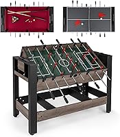 GYMAX 3-in-1 Swivel Multi-Game Table: Foosball, Billiards, Table Tennis - Space-Saving Fun for Family Game Rooms