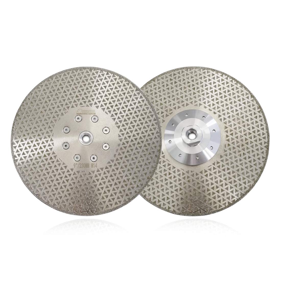 SHDIATOOL Disco Diamante 2 Piezas 230mm M14 Electrochapado Hoja de Sierra para Corte y Esmerilado Piedra Granito Mármol Azulejo