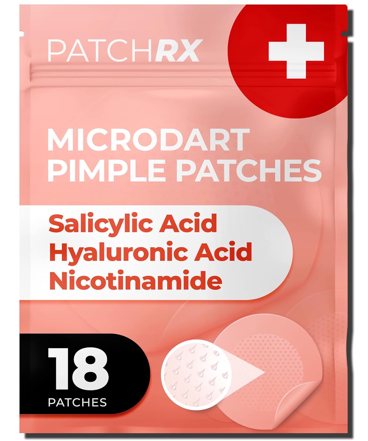 PatchRX Micro Needle Pimple Patches (18 Pack) - Hydrocolloid Microdart Acne Spot Treatment for Fast Blemish Healing
