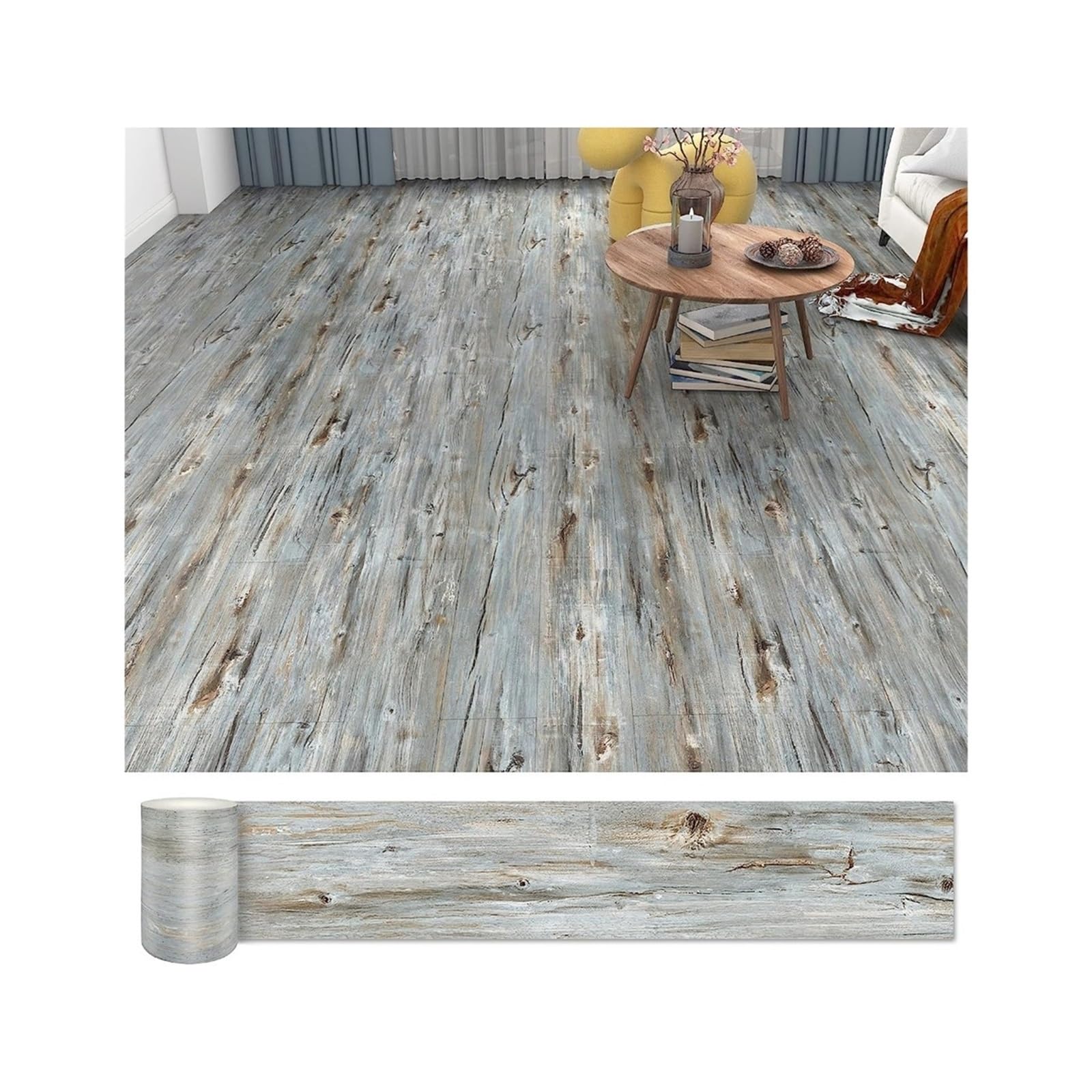 Vinyl Flooring Self Adhesive Floor Planks 36 Pack 54 Sq.Ft Wood Plank Vinyl Tile Stickers, Self-Adhesive DIY, Garden Floor Boards