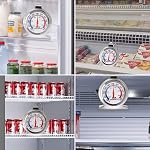 Thermomètre du réfrigérateur 4 Pack, Thermomètre de congélateur en acier inoxydable thermomètre avec indicateur rouge, Thermomètres à grand cadran pour le thermomètre de surveillance des congélateurs pour la maison, cuisine, restaurants