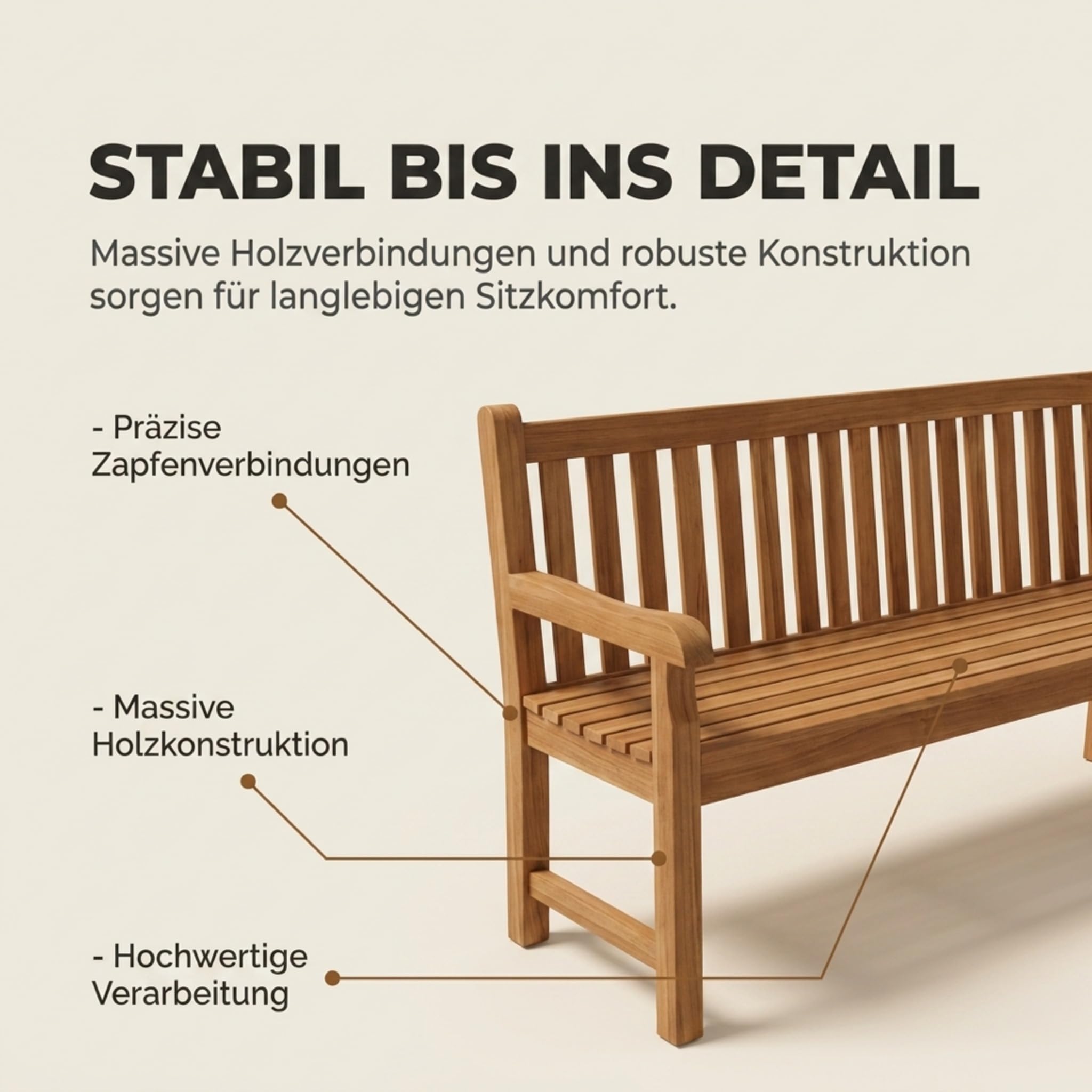 SAM Premium Garten-Eckbank 210 cm 6-Sitzer, Eckbank aus Teakholz massiv mit Armlehnen und Rückenlehne, wetterfeste Holzbank für Garten Terrasse Wintergarten Outdoor