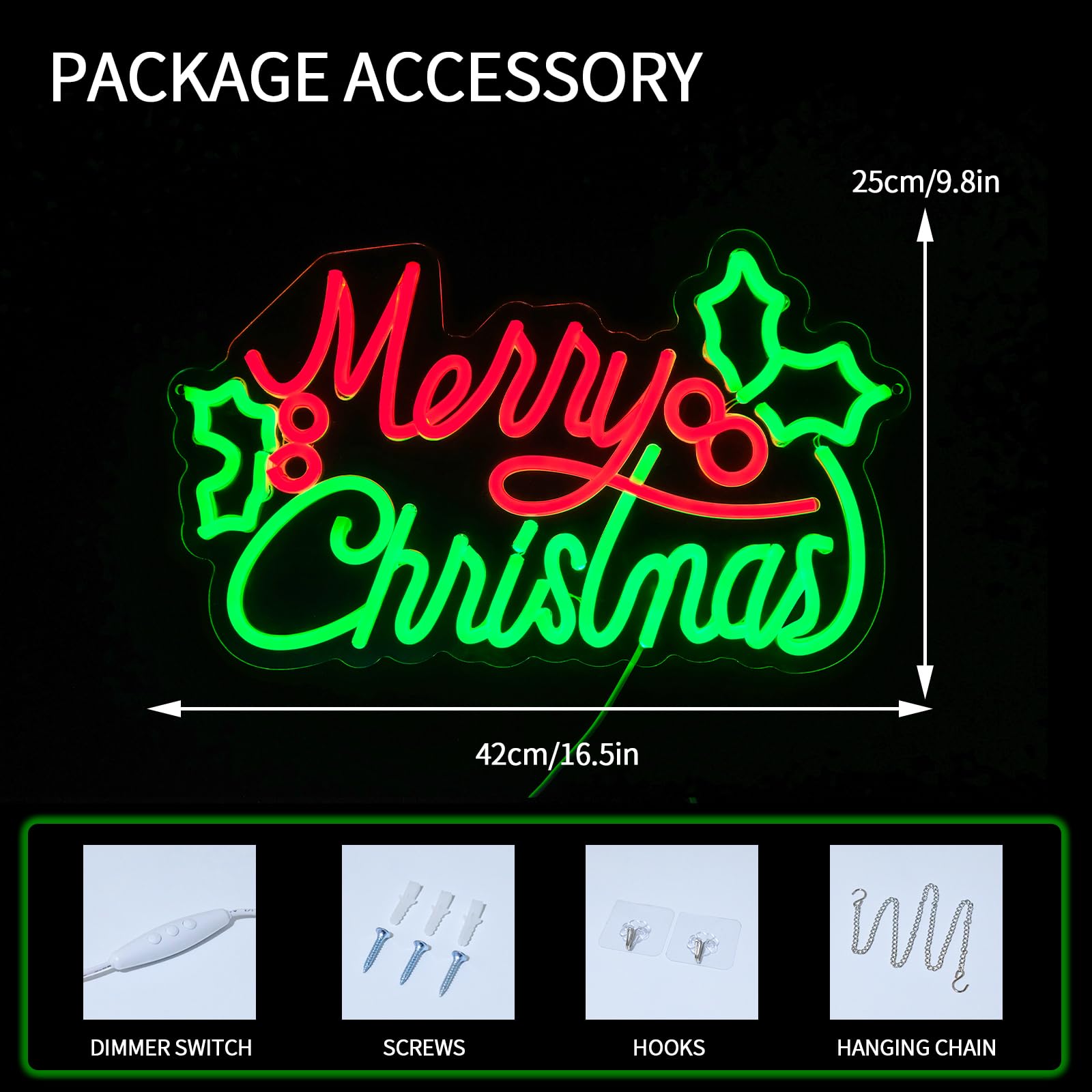 Letrero de neón de Feliz Navidad para habitación, letreros de neón para decoración de pared, letrero LED para habitación, decoración del hogar, fiesta