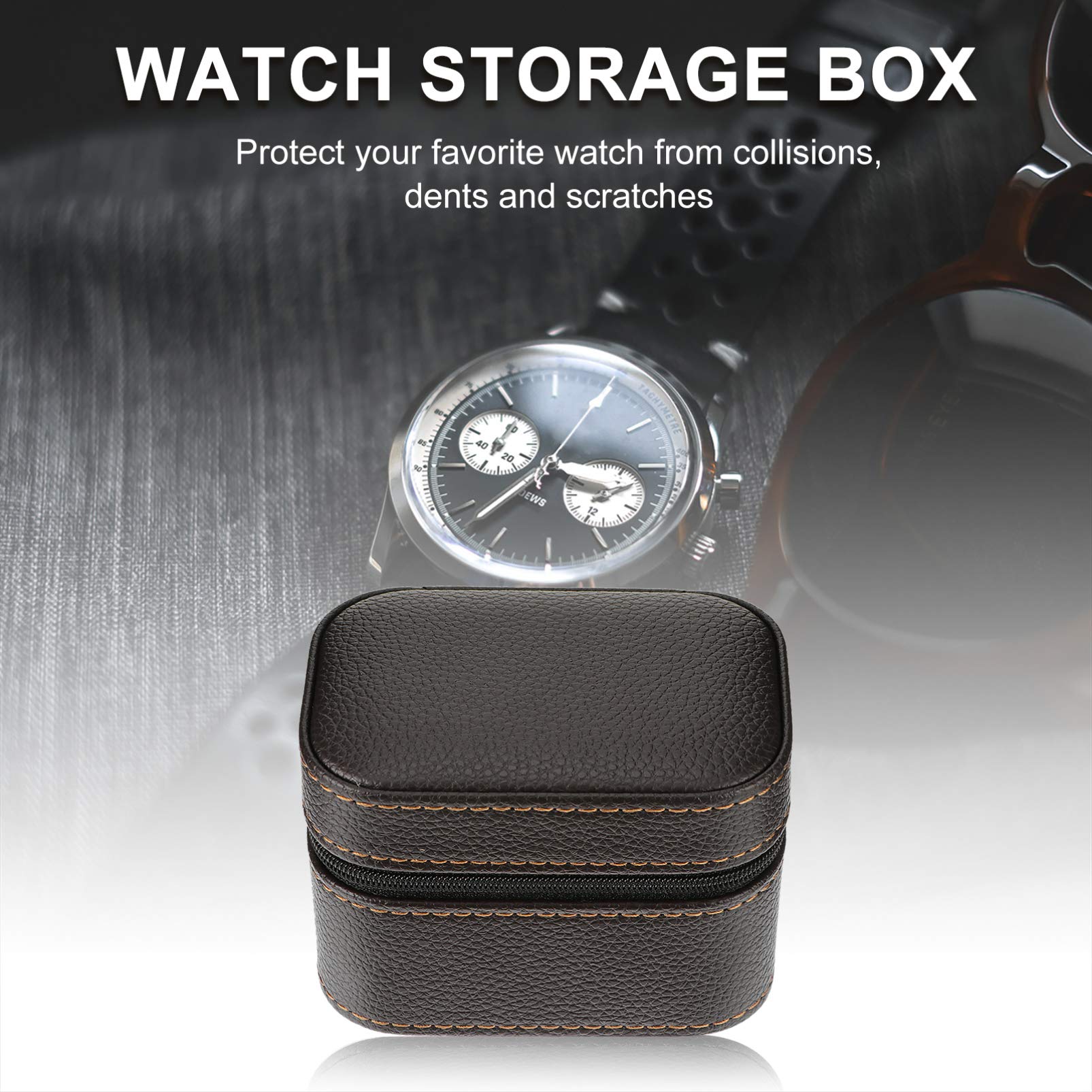 Hemobllo 1pezzi Scatola Per Orologi in Pelle Portatile Organizzatore Per Collezione Di Orologi Custodia Per Da Viaggio Cerniera
