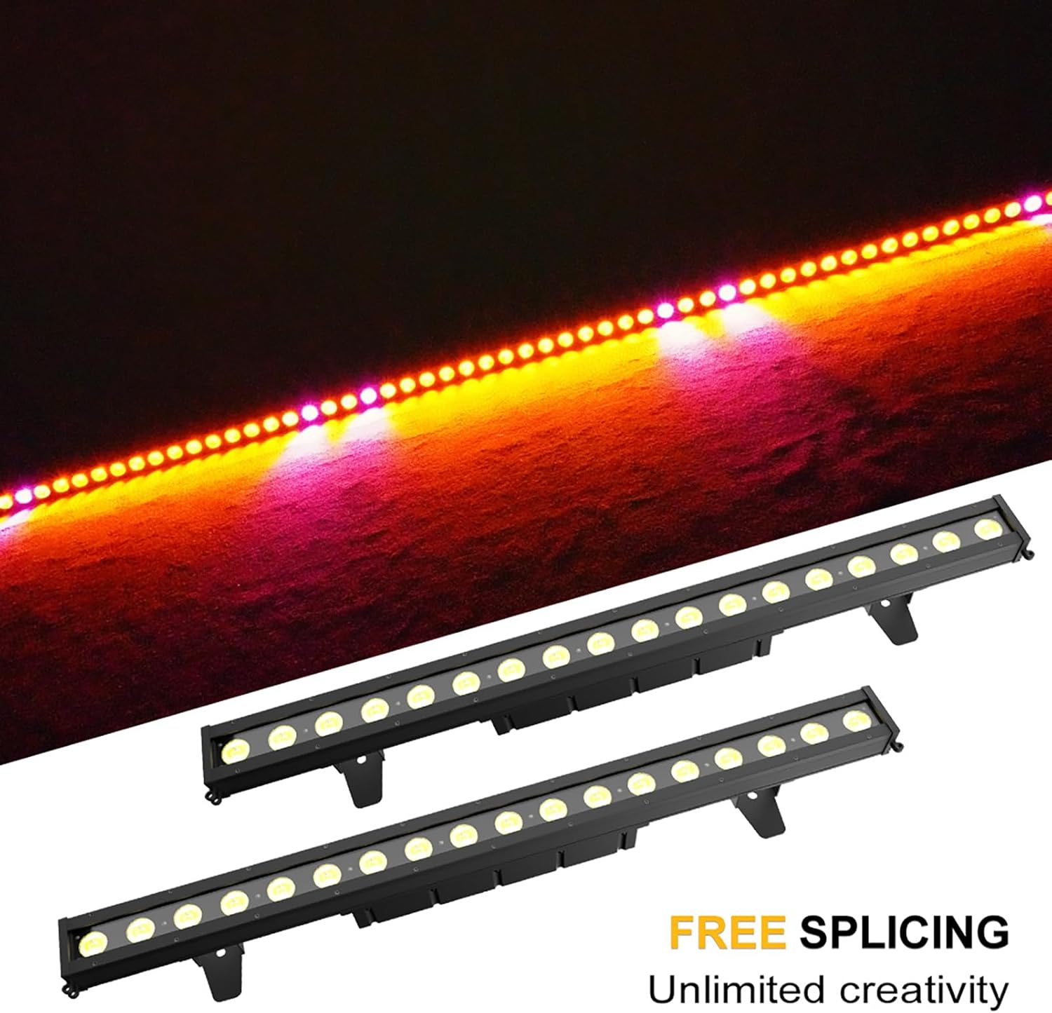 SHEHDS 18x10W Waterproof Wash Wall Light, RGBWUV 6-in-1, IP65 Waterproof, DMX512, Stage DJ Light, Strobe Effect, Aluminum Shell, for Outdoor Party, Disco, Live Show