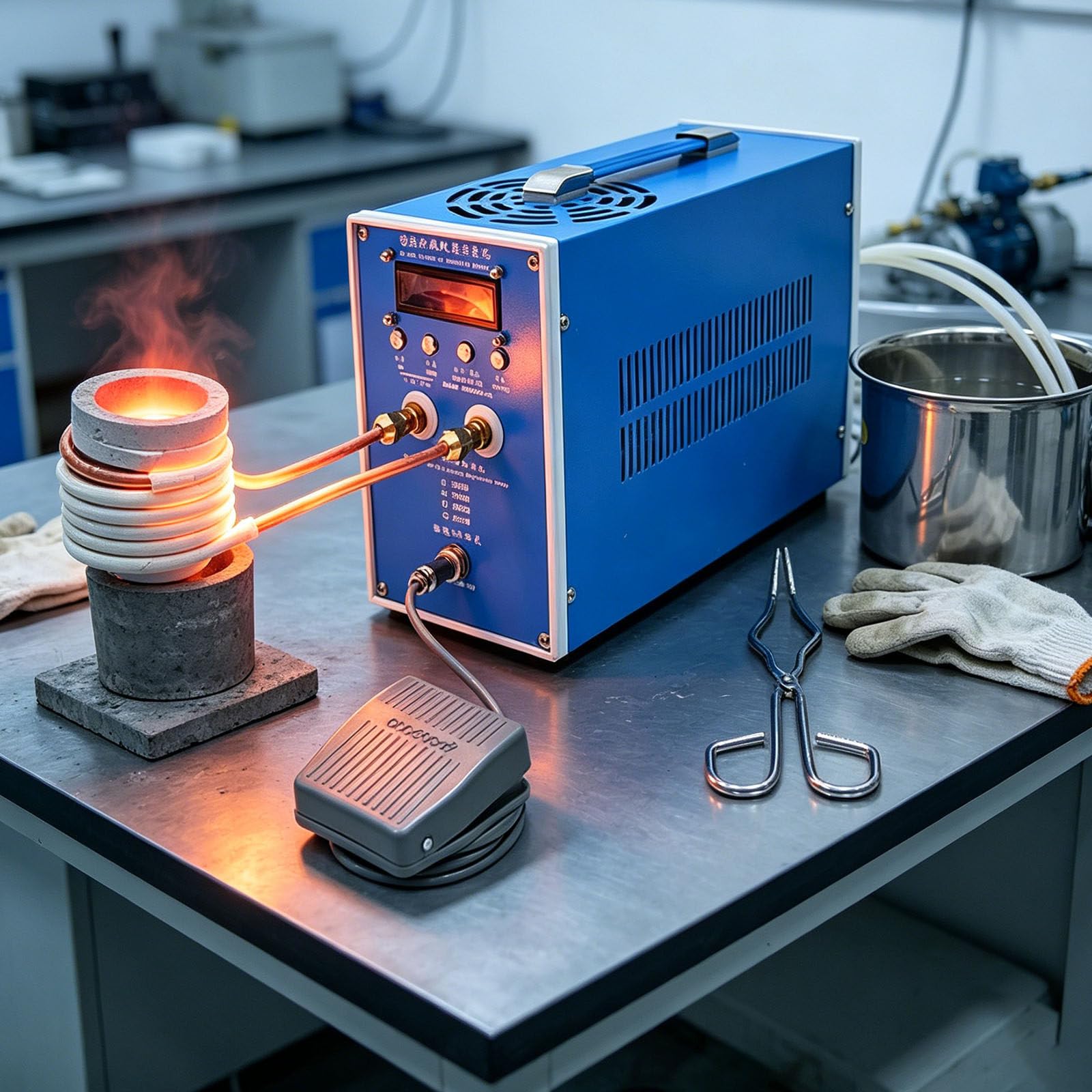 Alsup 6Kw High Frequency Induction Heater Metal Smelting Furnace Fast Heating With Digital Display Fault Monitoring For Melting Brazing Annealing And Quenching