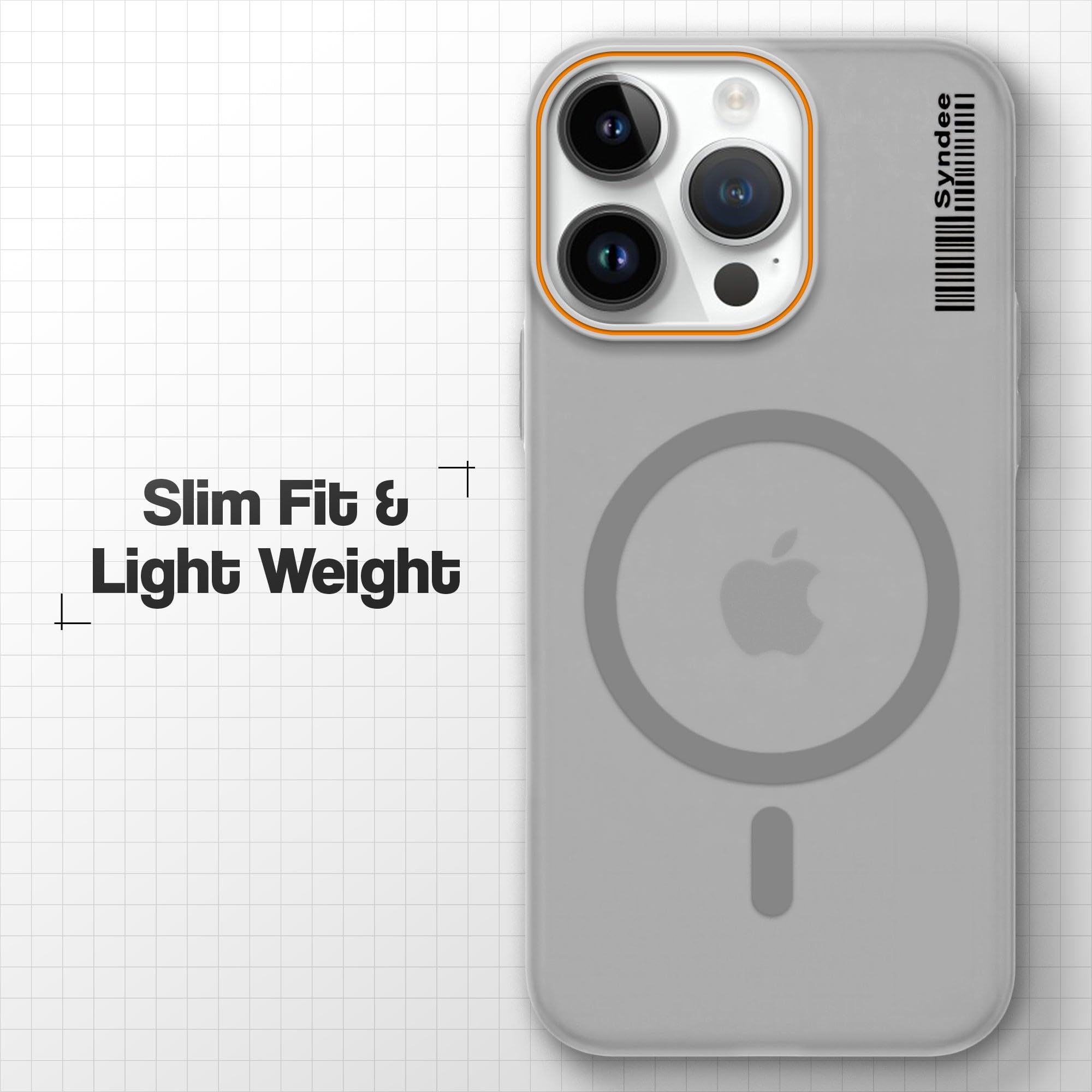 DL3 Mobilak Case Back Cover for iPhone 12 Pro Max, Sleek Frosted Translucent Back Only Compatible with Wireless Magnetic Accessories | Anti-Scratch Shockproof Phone Case (Gray)