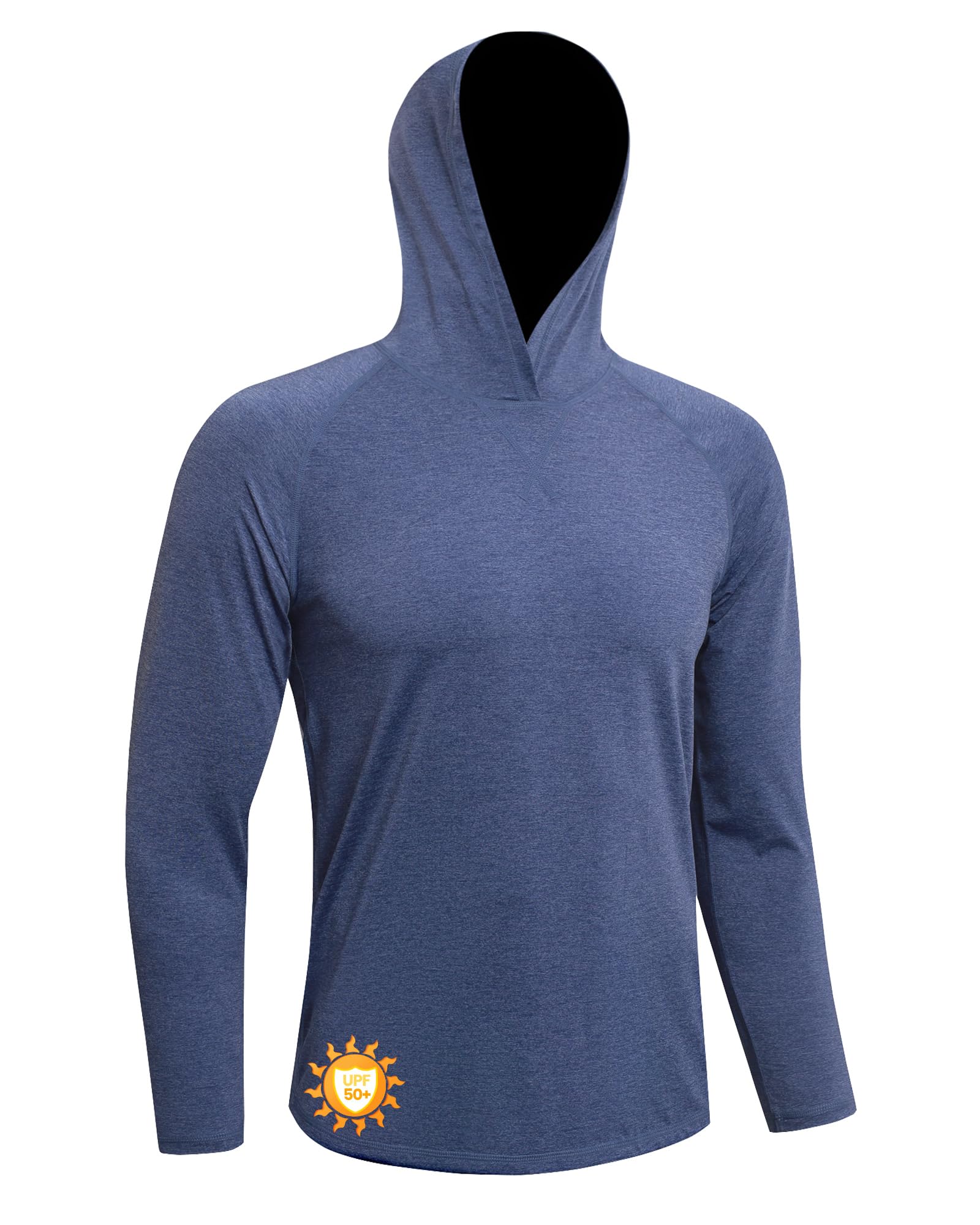 MEETWEE Mens UPF 50+ Rash Guard UV Shirt Sun Hoodie Mens Hooded Pullover Shirt Long Sleeve UV Protection Shirts UV Sun Protection Breathable Long Sleeve Outdoor Fishing Running Hiking Functional