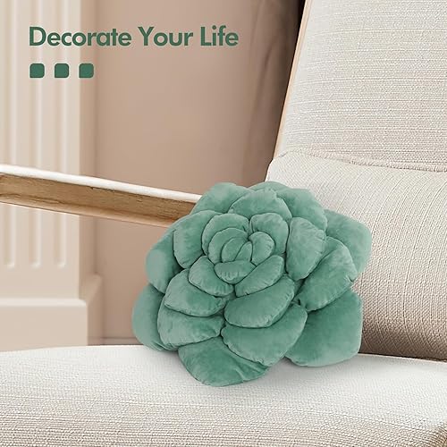 Miniatura 5 de Almohada suculenta - Almohada decorativa de felpa cosida a mano. Almohadas en forma de plantas y almohadas de flores, cojines de felpa para
