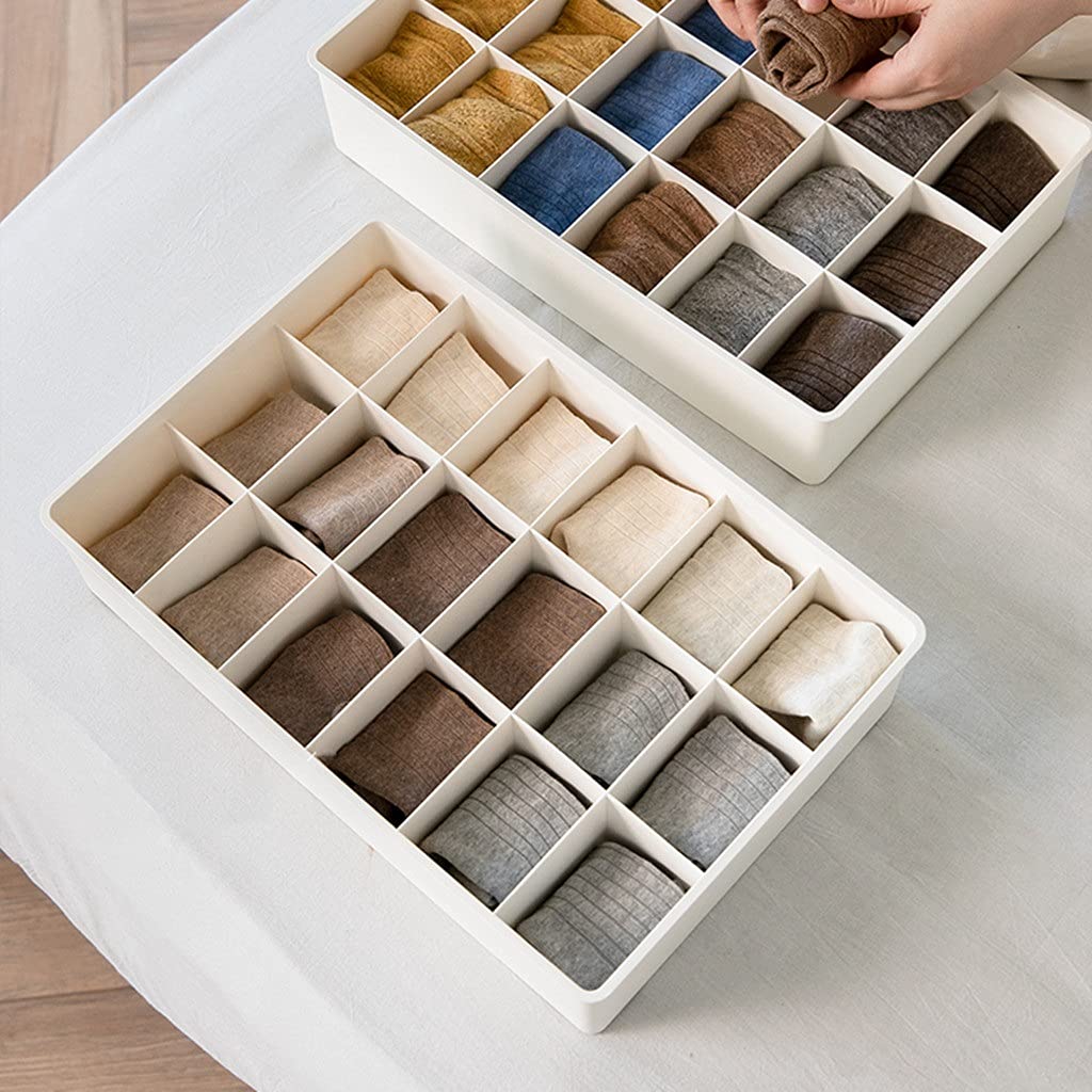 Organizer per cassetti Regolabili con divisori Personalizzabili in plastica Resistente impilabile per Biancheria Intima Artigianato Vestiti per Bambini Ufficio