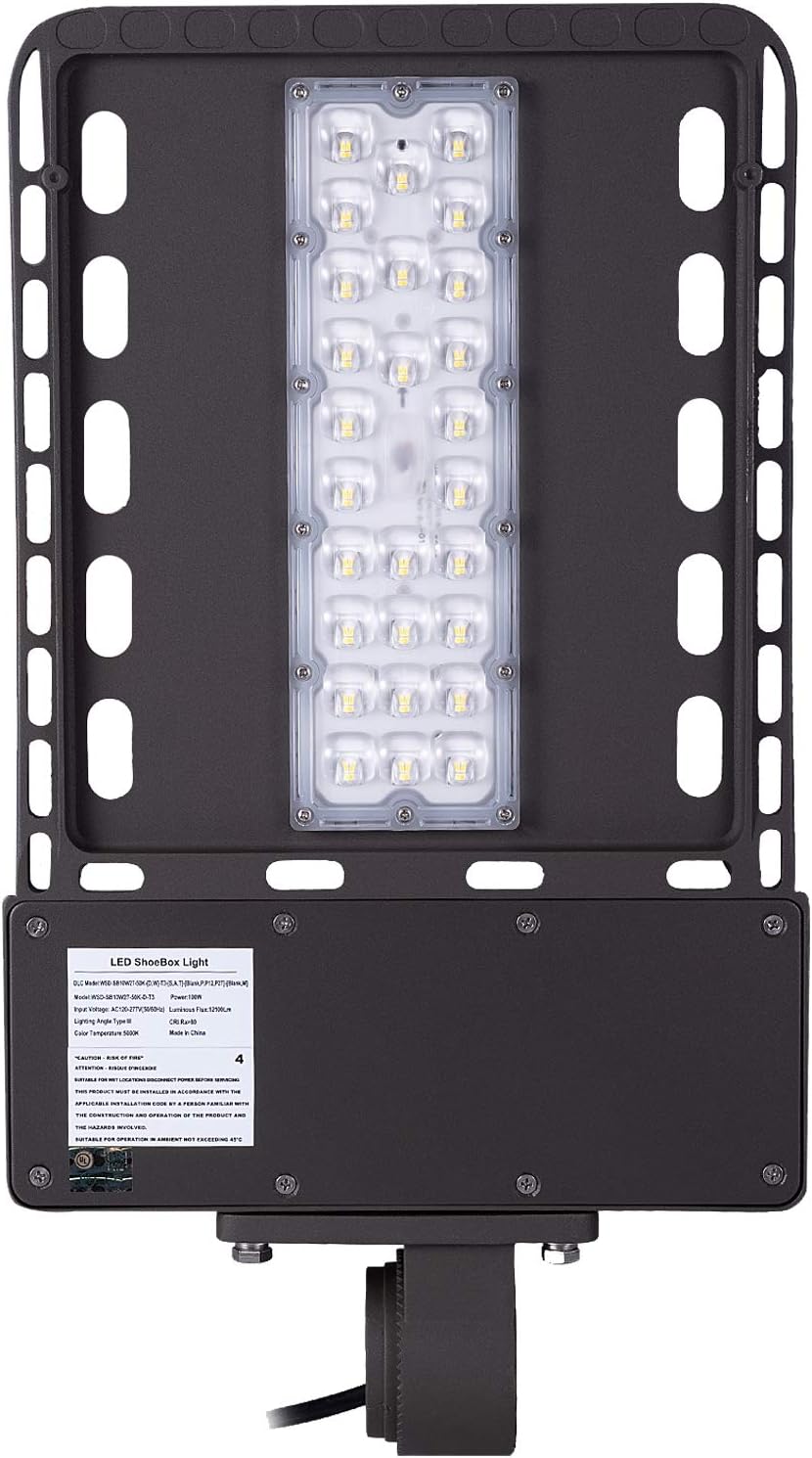 1000LED LED Shoebox Pole Light, 60W (300W Eq.) 7,500Lm, Daylight White 5000K, AC110-277V, LED Parking Lot Light, Street Light, Area Light, Waterproof IP65