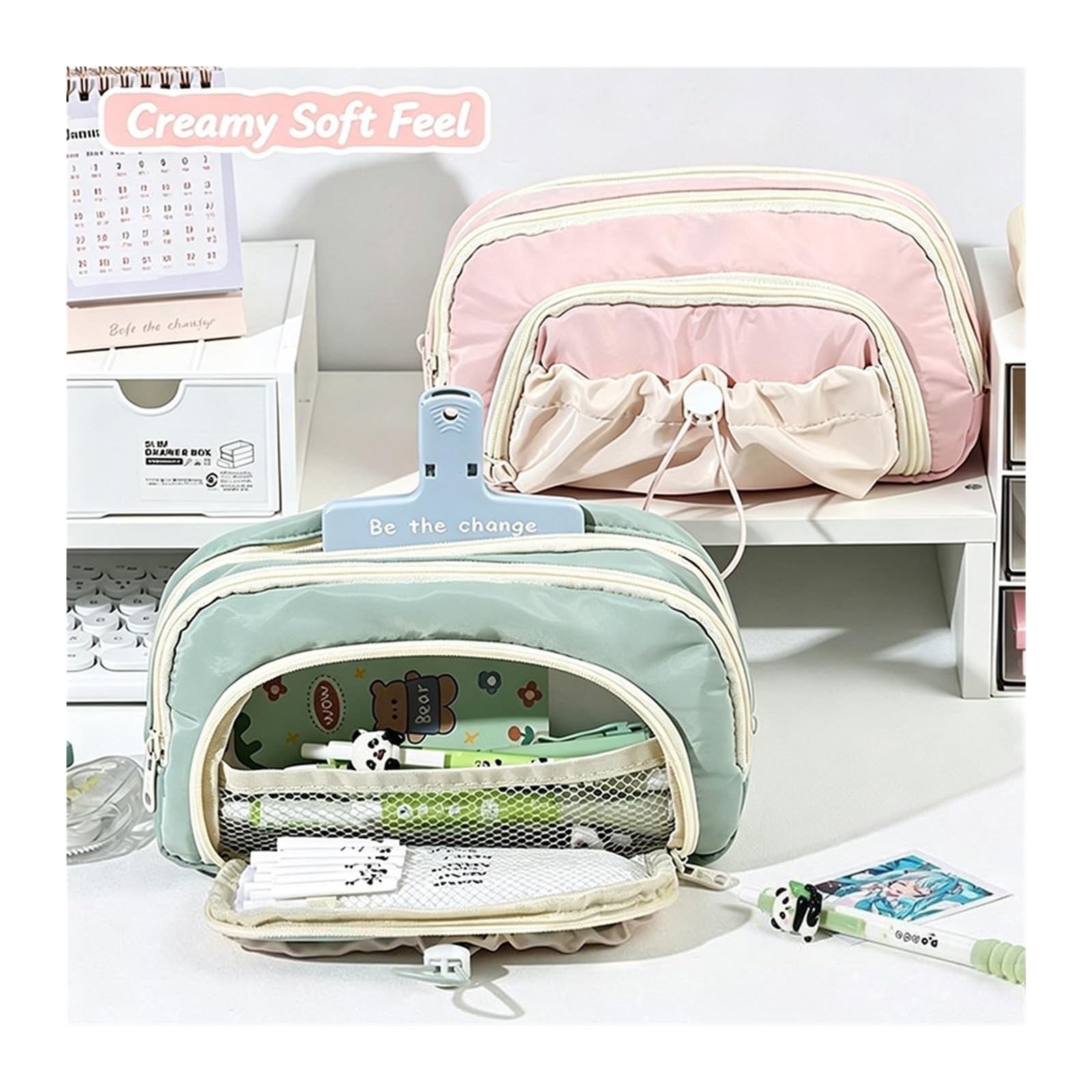 Astuccio for la scuola | Organizzatore di cancelleria carino, multistrato, di grande capacità, portatile(S6)
