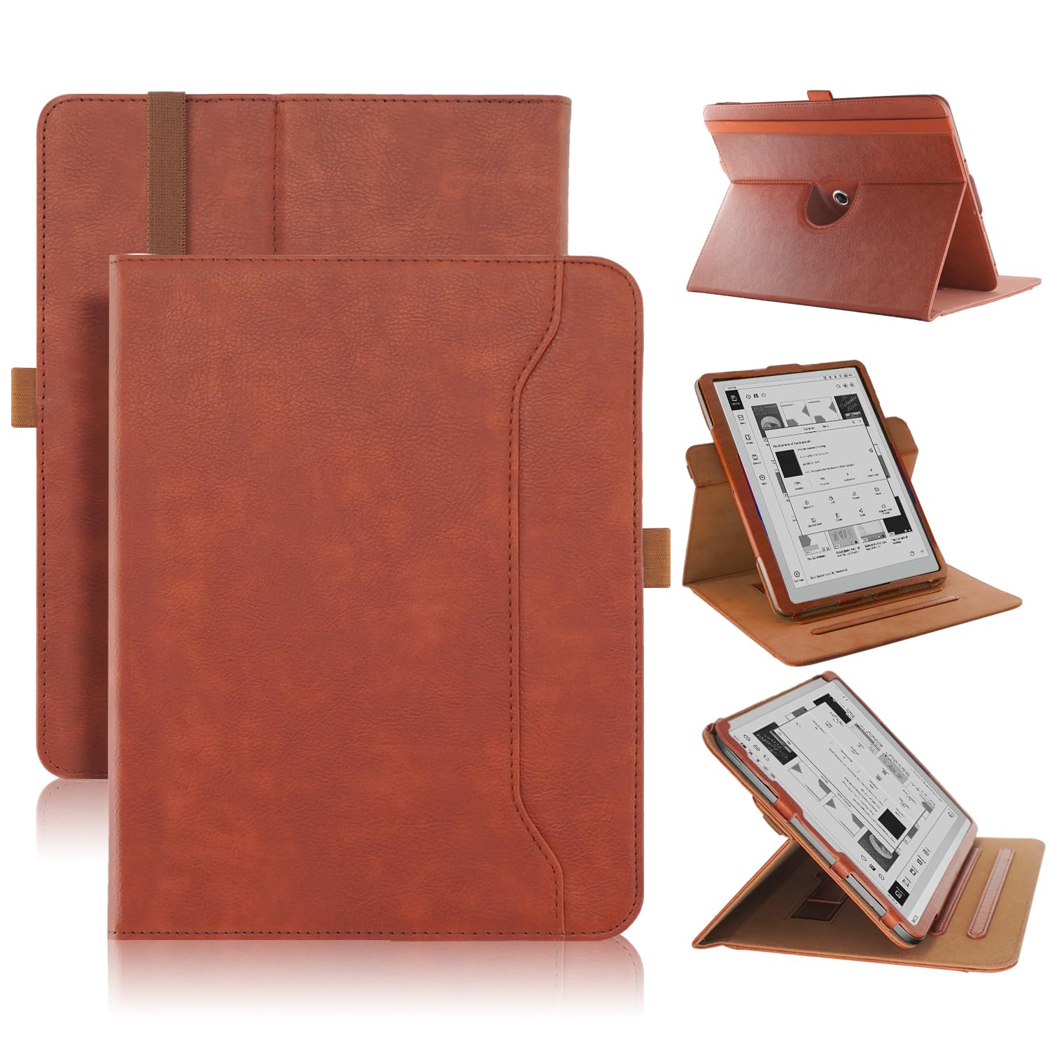 Xuanbeier Case Compatible with BOOX Tablet Go 10.3 ePaper E Ink Tablet,Multi-Angle Viewing Protective Cover with Pocket,Handstrap and Pen Holder,Auto