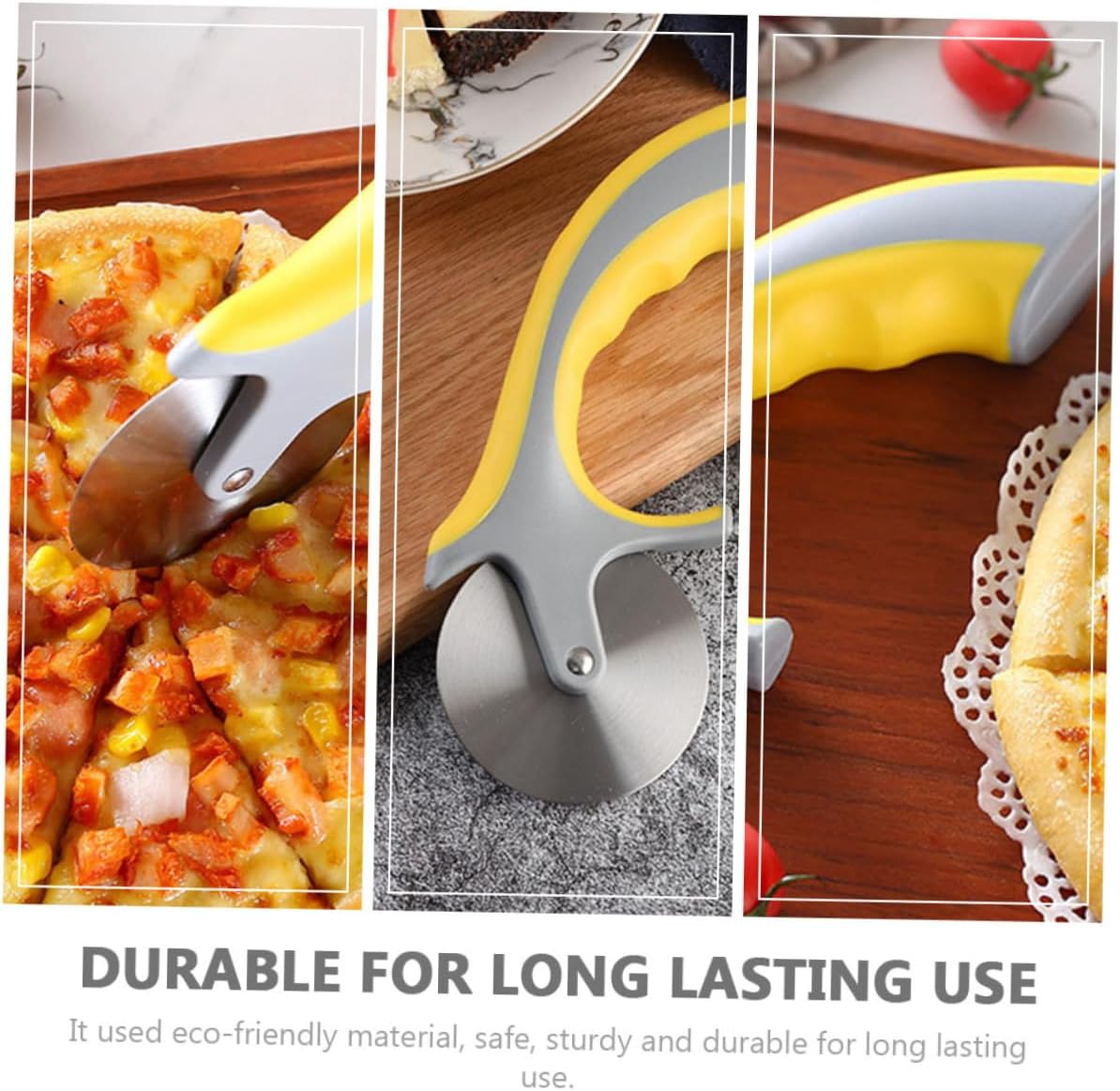 SOLUSTRE Practical Pizza Cutter Handle Kitchen Gadget Kitchen Tool Pizza Cutter Stainless Steel Blade Non-slip Grip