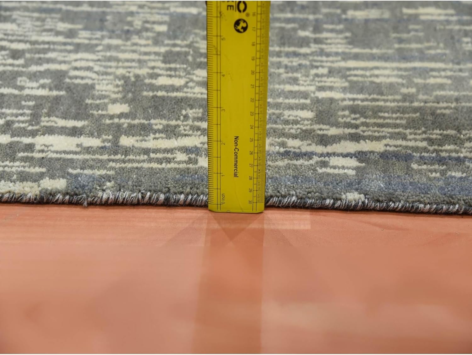 Gray and Black Pure Wool Hand Knotted Modern Ombre Design Densely Woven Runner Oriental Rug (2'6"x10'2")