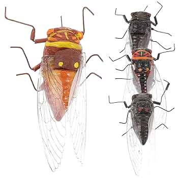 Amazon.co.jp: GANAZONO 4個 プラスチック 蝉 リアル フィギュア