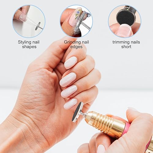 Miniatura 6 de 100 discos de papel de lija con 1 eje de metal, almohadillas de lijado reemplazables para limas eléctricas de pies, cutículas de callos, cutículas y