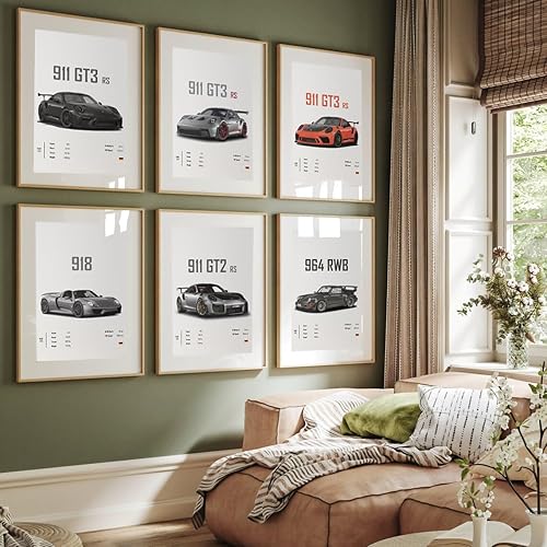 Miniatura 2 de Dujoi 911 GT3RS Carteles Racing Wall Art Vintage Posters para hombres Impresiones de arte 911 Papel recubierto de cartulina