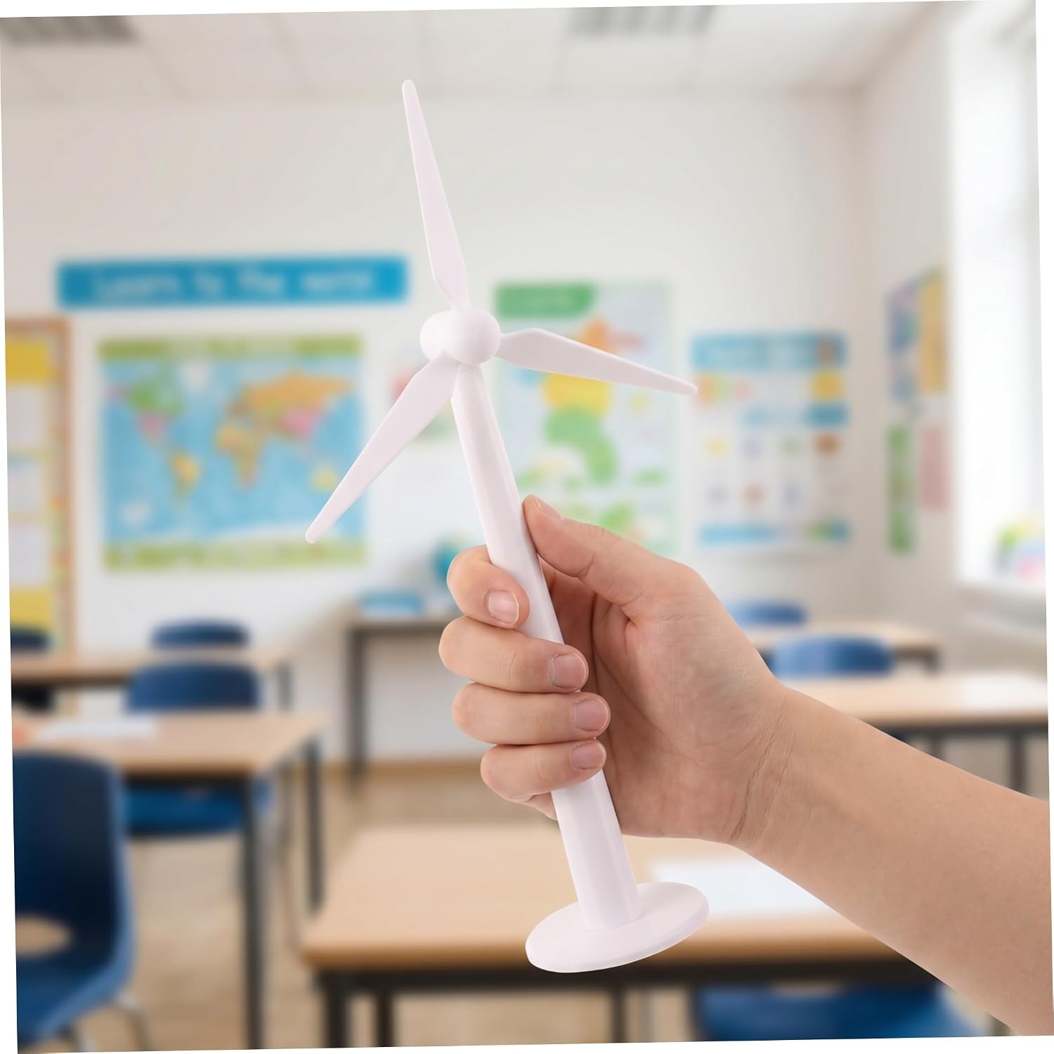 POPETPOP Miniaturowa Turbina Wiatrowa Do Makiet Kolejowych i Scen Drogowych Trwały Plastikowy Model Do Dioram Architektonicznych i Krajobrazów