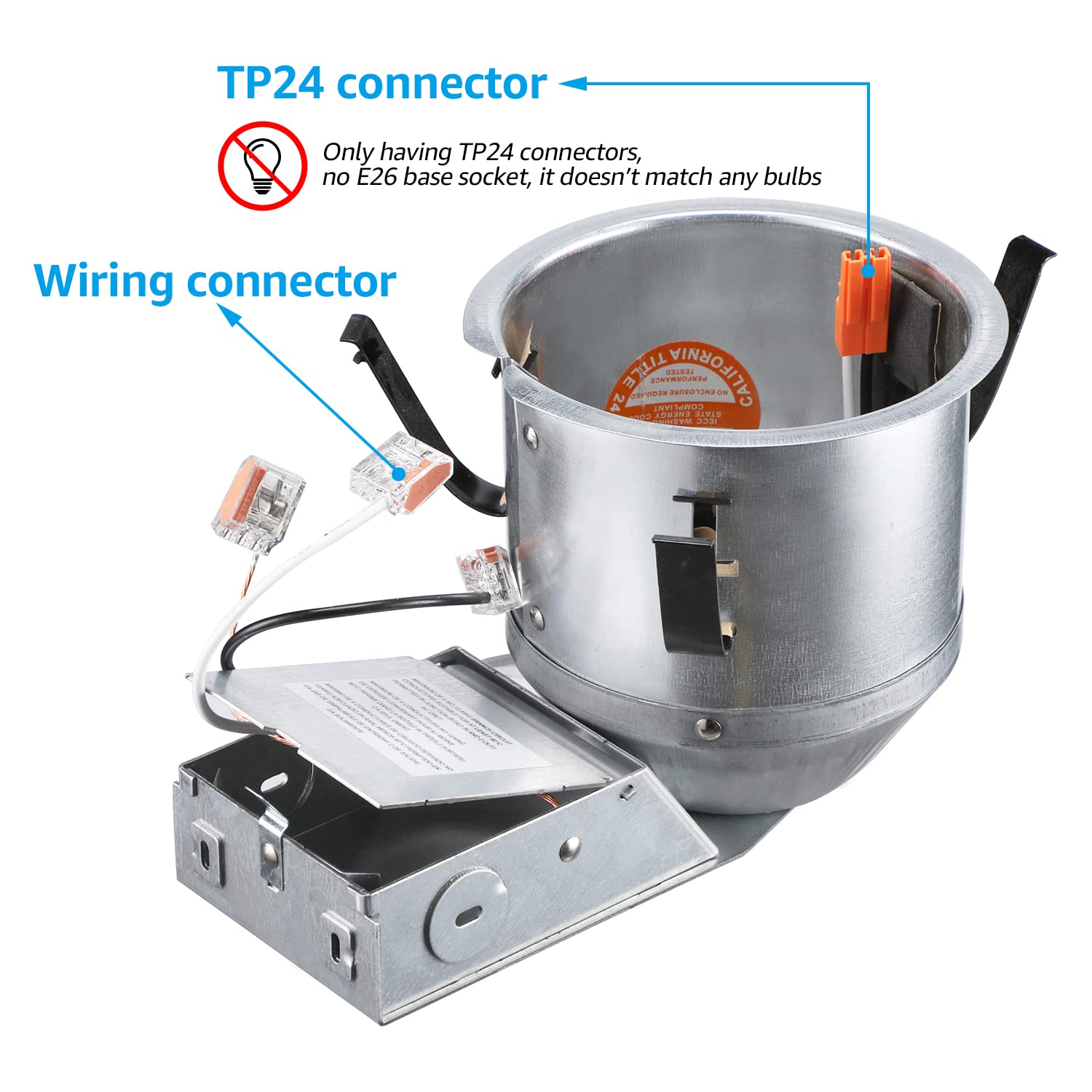 TORCHSTAR 8-Pack 4 Inch Remodel Recessed Lighting Housing, Shallow IC Rated Air Tight 120-277V Can, Max 15W Compatible, TP24 Connector, ETL Listed, Damp Location