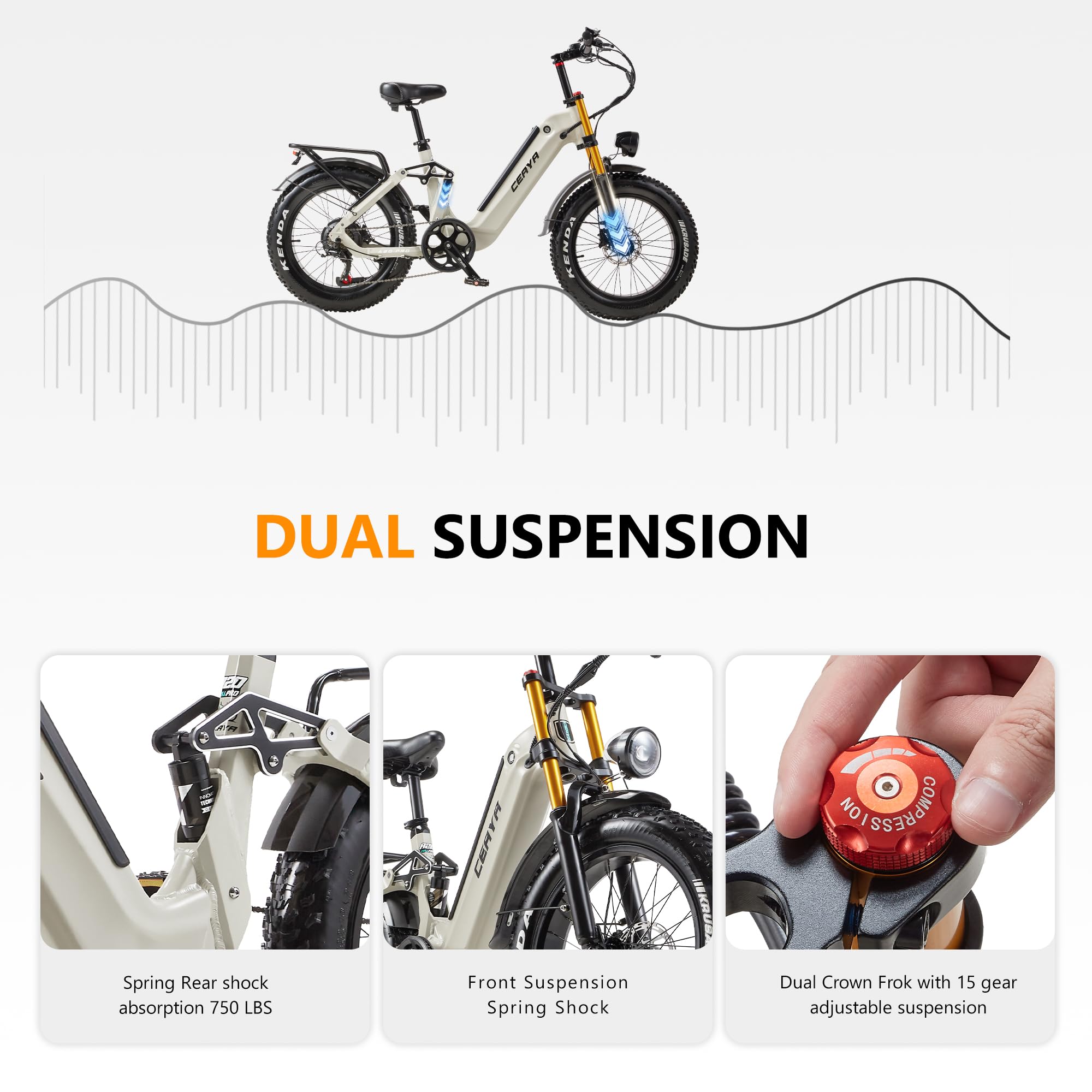 Vélos électriques 20 Pouces Vélo électrique pour Adultes,48V 20Ah Batterie, VTT Electrique 7 Vitesses avec écran LCD, Double Amortisseurs E-Bike