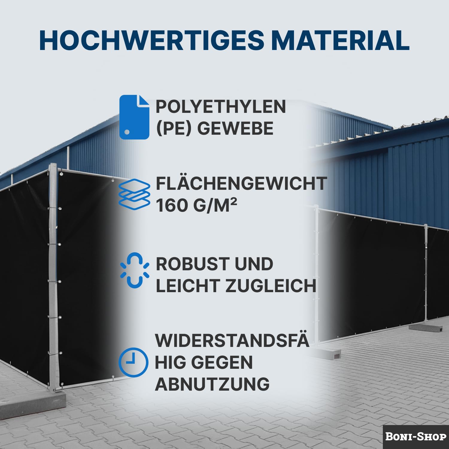 Bauzaunplane Sichtschutz 1,76 X 3,41 M – 160 G/m² PE-Gewebe, Wasserdicht & UV-stabil, Mit Ösen