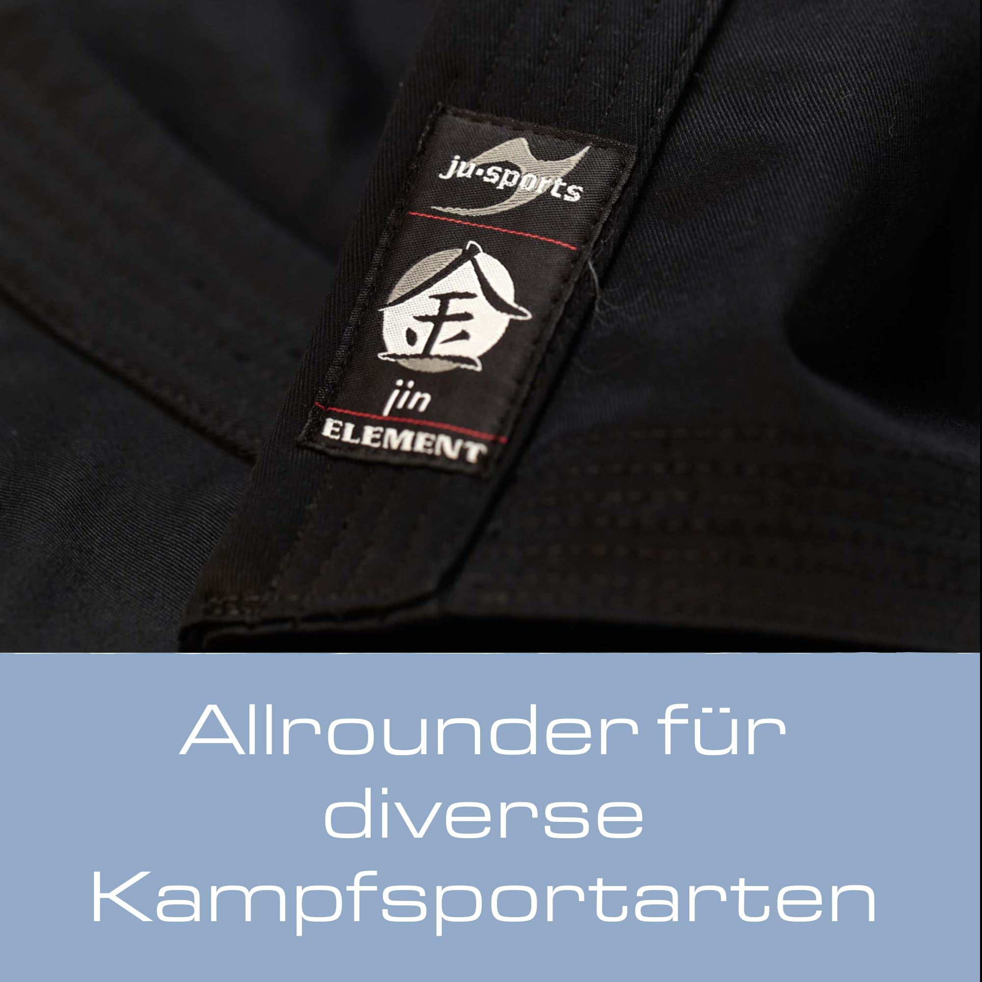 Ju-Sports Element Jacke Schwarz regular cut I Judoanzug Jacke Kinder & für Erwachsene I Judogi Jacke aus langlebigem Mischgewebe I Doppelt verstärkter Schulter- & Brustbereich