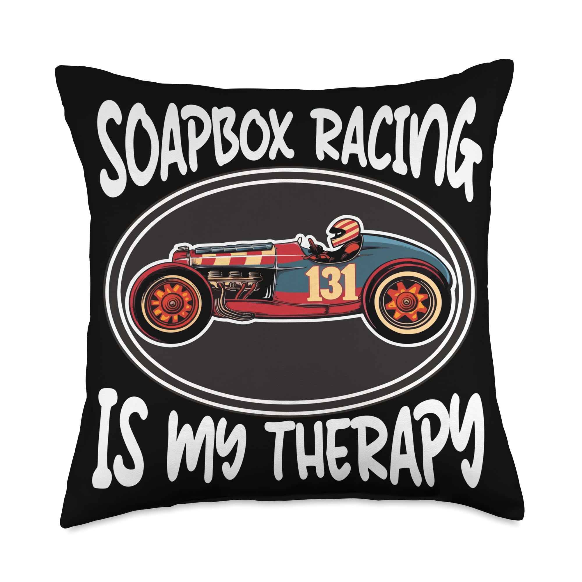 Soapbox Racing Homemade Car Vehicle Soapbox Car Throw Pillow