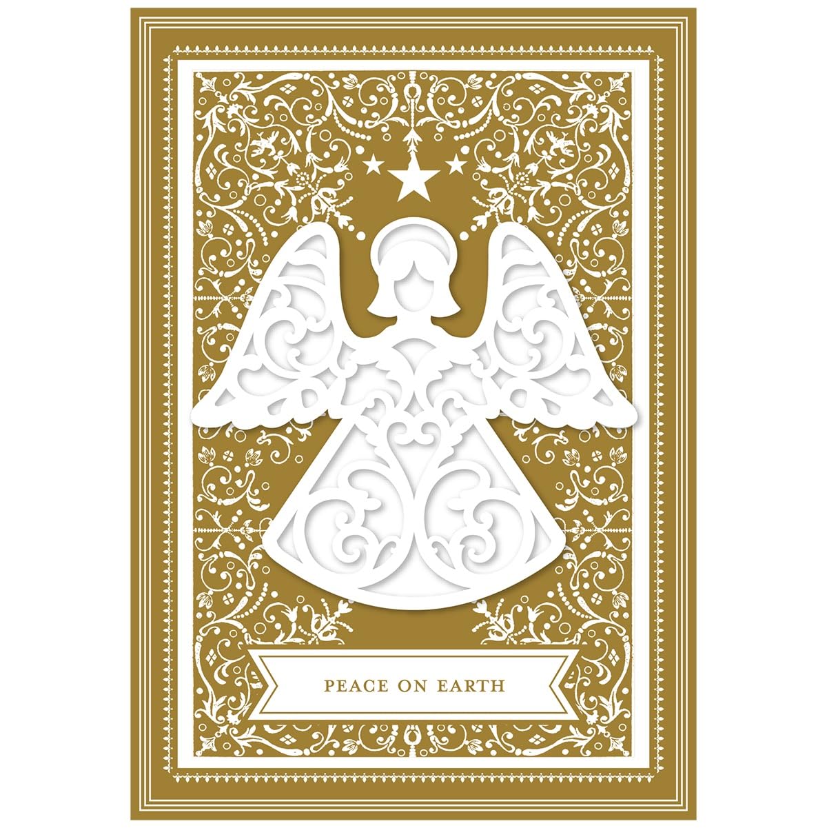 Anna Griffin, Angel Gold, Boxed Set of 10 3-Dimensional Christmas/Holiday Cards