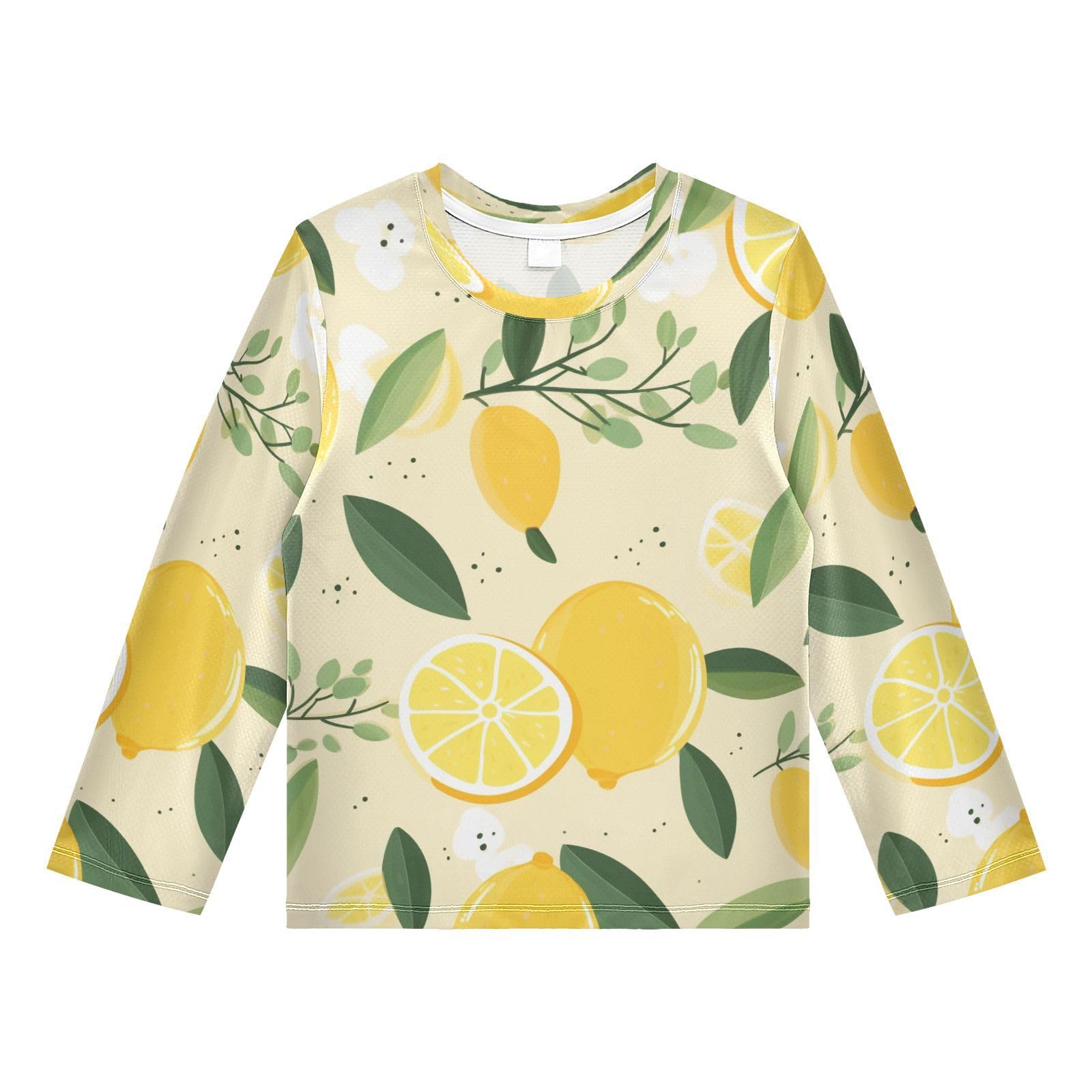 Boys Rash Guard Swim Shirt Long Sleeve UPF+ 50 Sun Shirts Quick Dry Shirt Lemon One for Toddler Kids