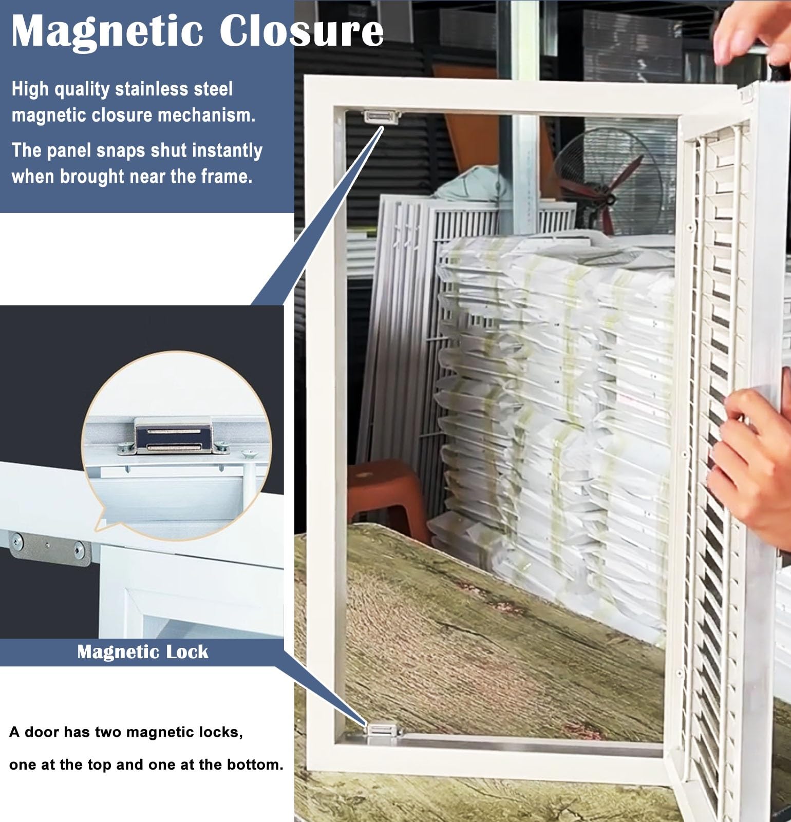 Porta di accesso con feritoie, pannello da parete con chiusura magnetica, per soffitte e interni, copertura resistente per un facile accesso e una migliore ventilazione