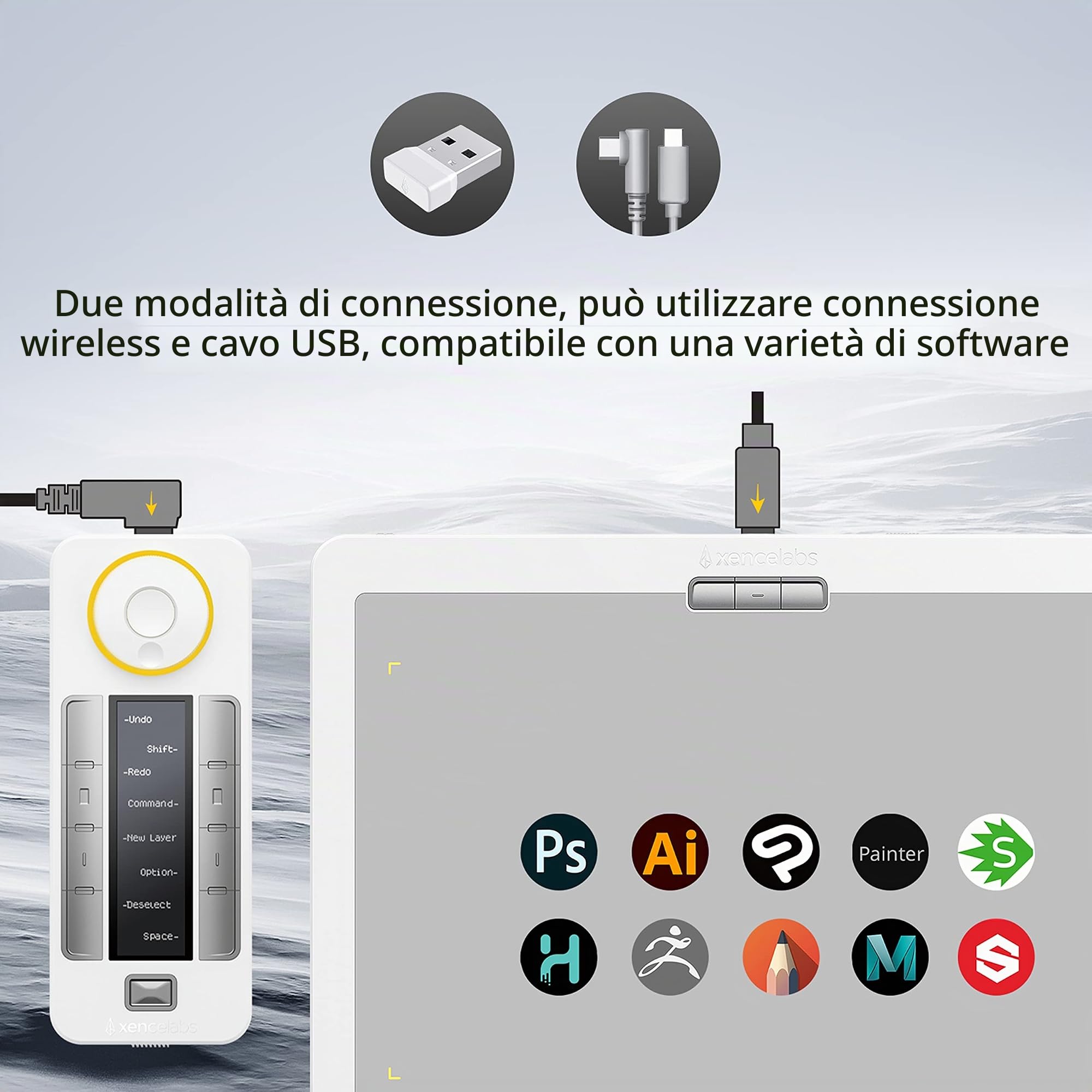 Xencelabs Pen Tablet Medium Bundle SE Tavoletta Grafica con Quick Keys, 2 Penne senza Batteria 8192 Livelli di Pressione 12 pollici Professionale Tavola Grafica per Windows-ARM/Windows/Mac/Linux