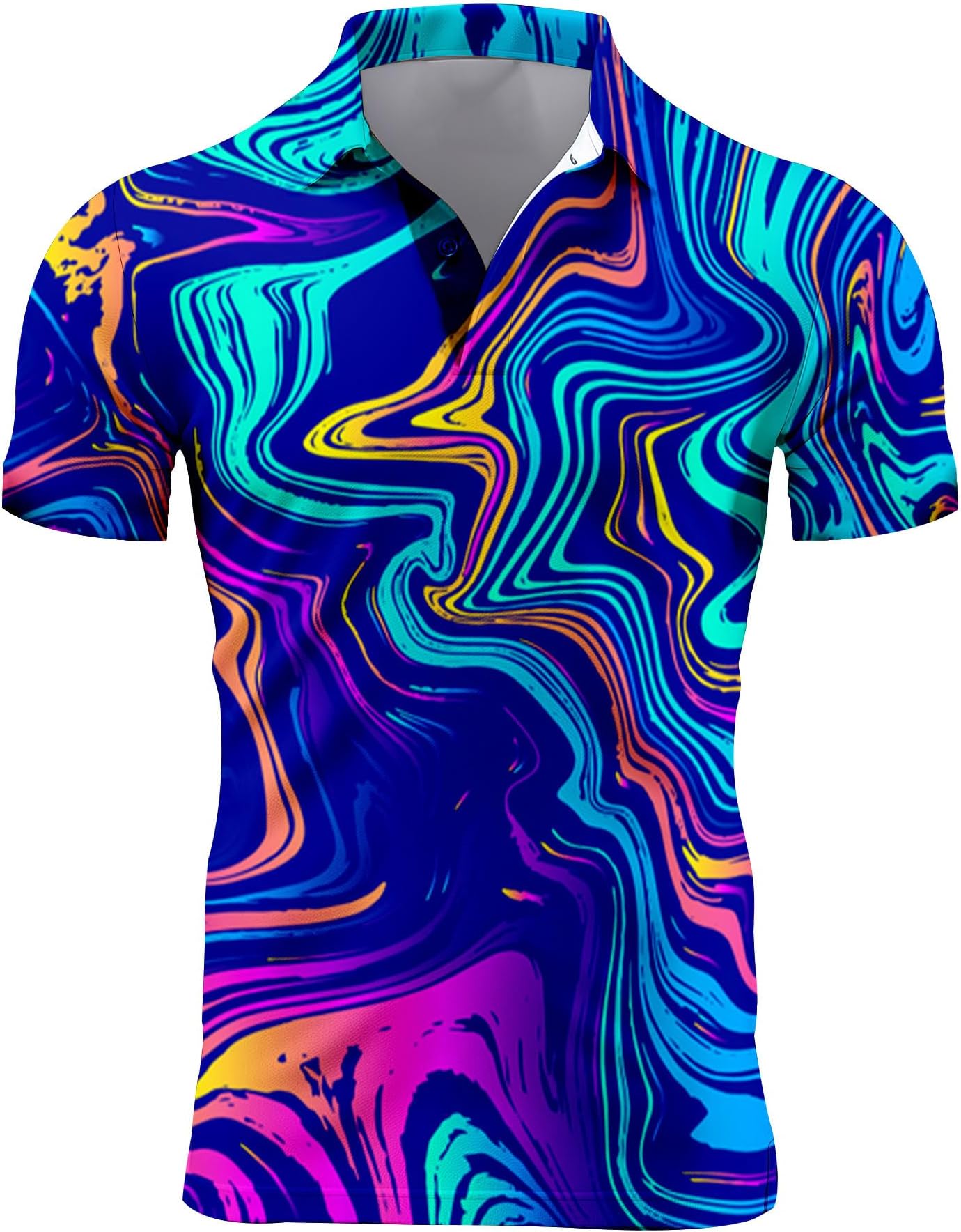 VUGOTUMens 70s Golf Shirts for Men,Funny Golf Shirts for Men Short Sleeve,Mens 70s Shirt 70s Outfits for Men