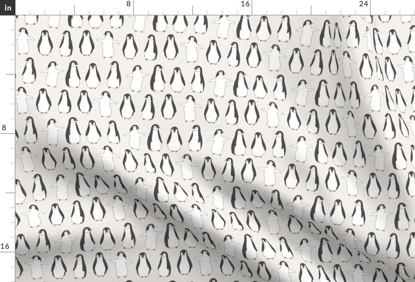 Spoonflower Fabric - Penguin Penguins Cute Nursery White Animals Printed on Minky Fabric by The Yard - Sewing Baby Blankets Quilt Backing Plush