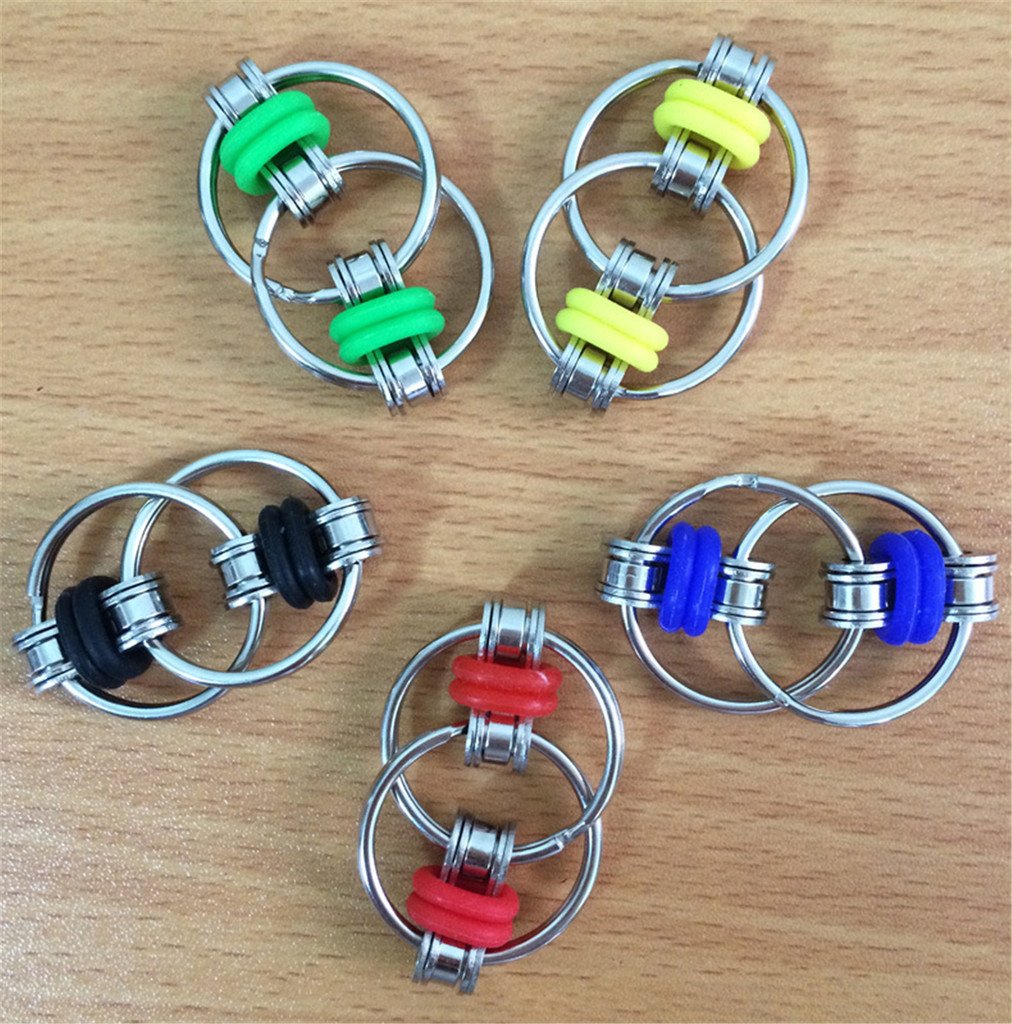 Yeefunjoy Fidget Toys set, 6 stuks, anti-stress en angstverminderend speelgoed, Flippy Chain Fidget Toy, zes rolketting, fidget-ring, acupressuurringen, fidget verlicht stress verminderer, volwassenen