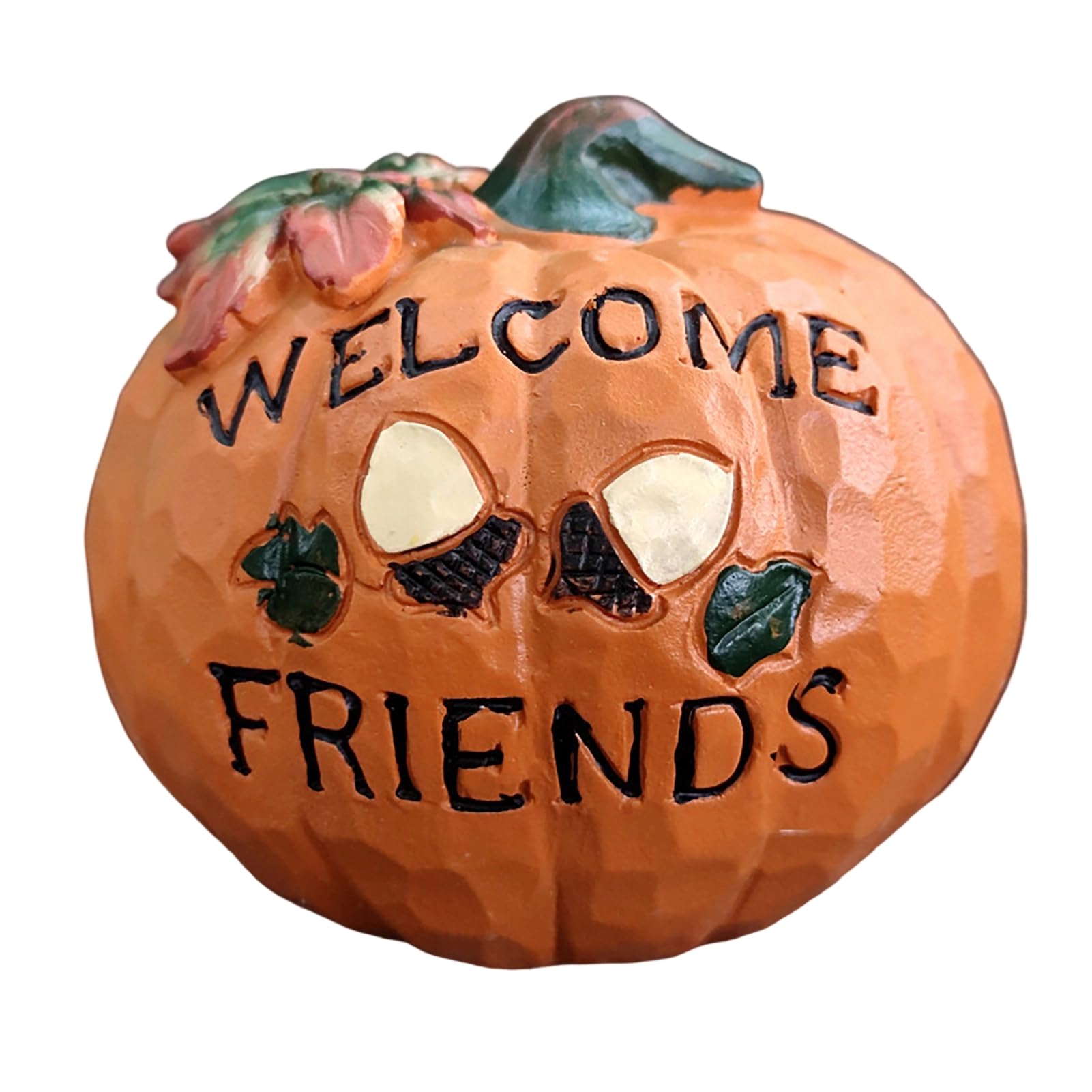 Halloween Pumpkin Ornament, Resin Welcome Tabletop Decor for Autumn