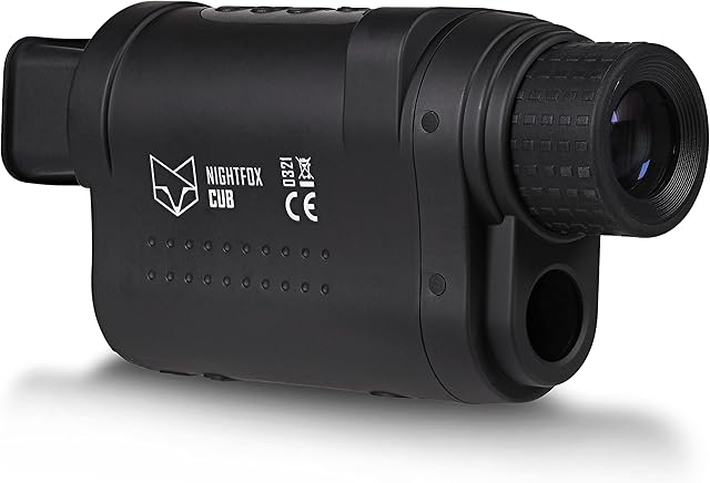 Nightfox Cub Digital Night Vision Monocular | USB Rechargeable | Pocket-sized | Records Footage, 32GB Memory | 165 yard Range | 3x Magnification