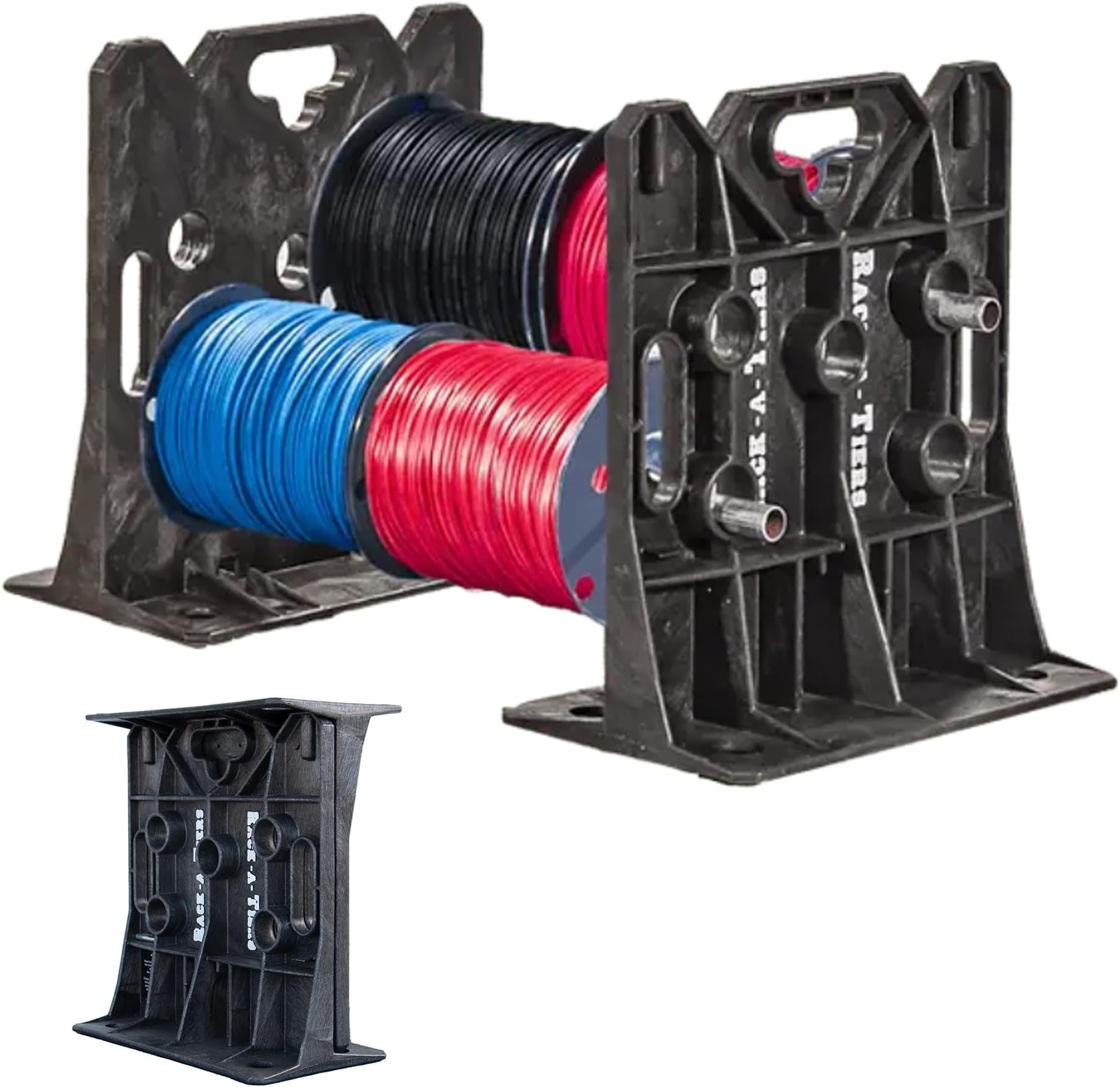 Rack-A-Tiers Wire Dispenser - Electrician's Wire Spool Rack, Multi-Purpose Cable Dispenser, Award Winning Electrical Wire Rack, Wire Spool Dispenser, Wire Reel Caddy (11455)